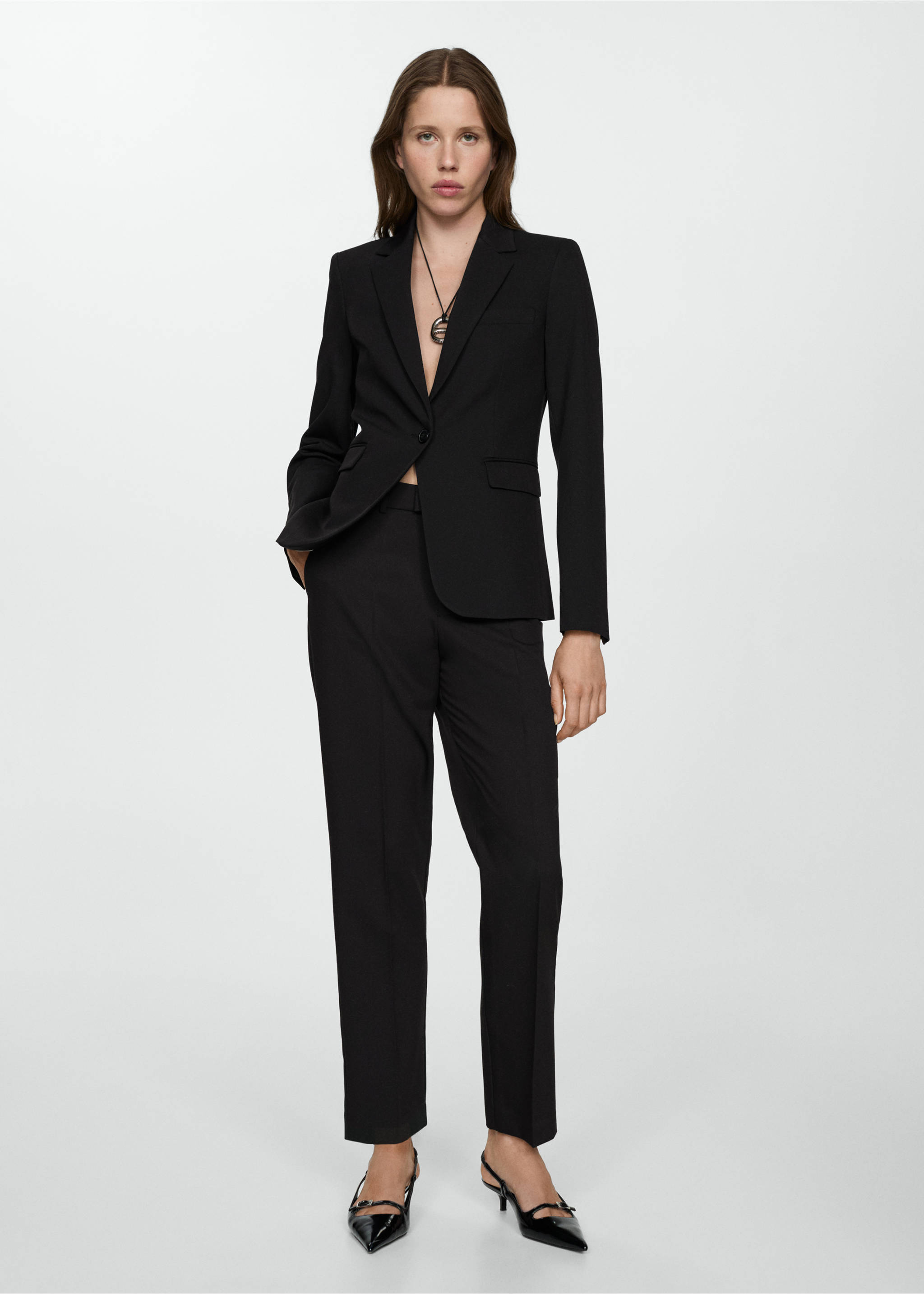 Fitted suit blazer - General plane, Black. Ref: 77035655-00.