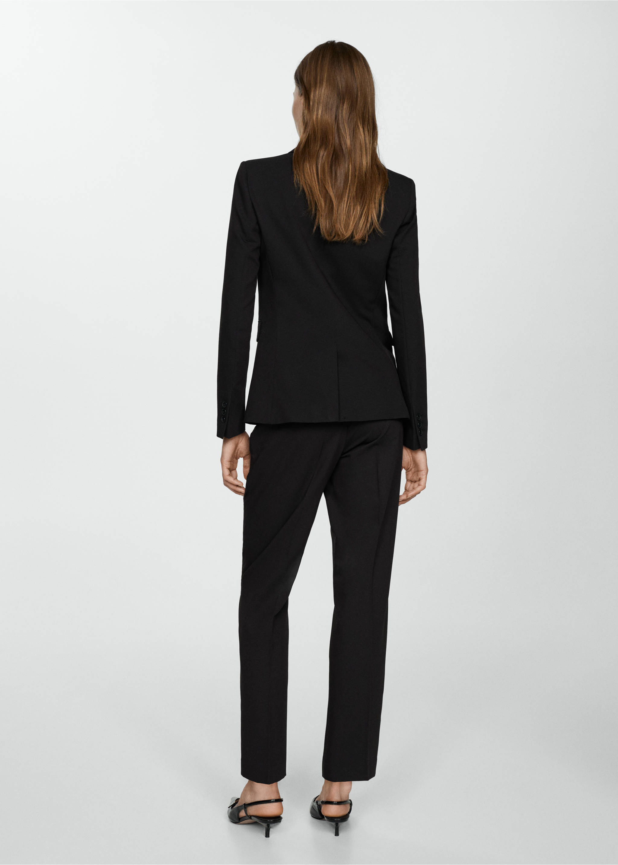 Fitted suit blazer - Reverse of the article, Black. Ref: 77035655-00.