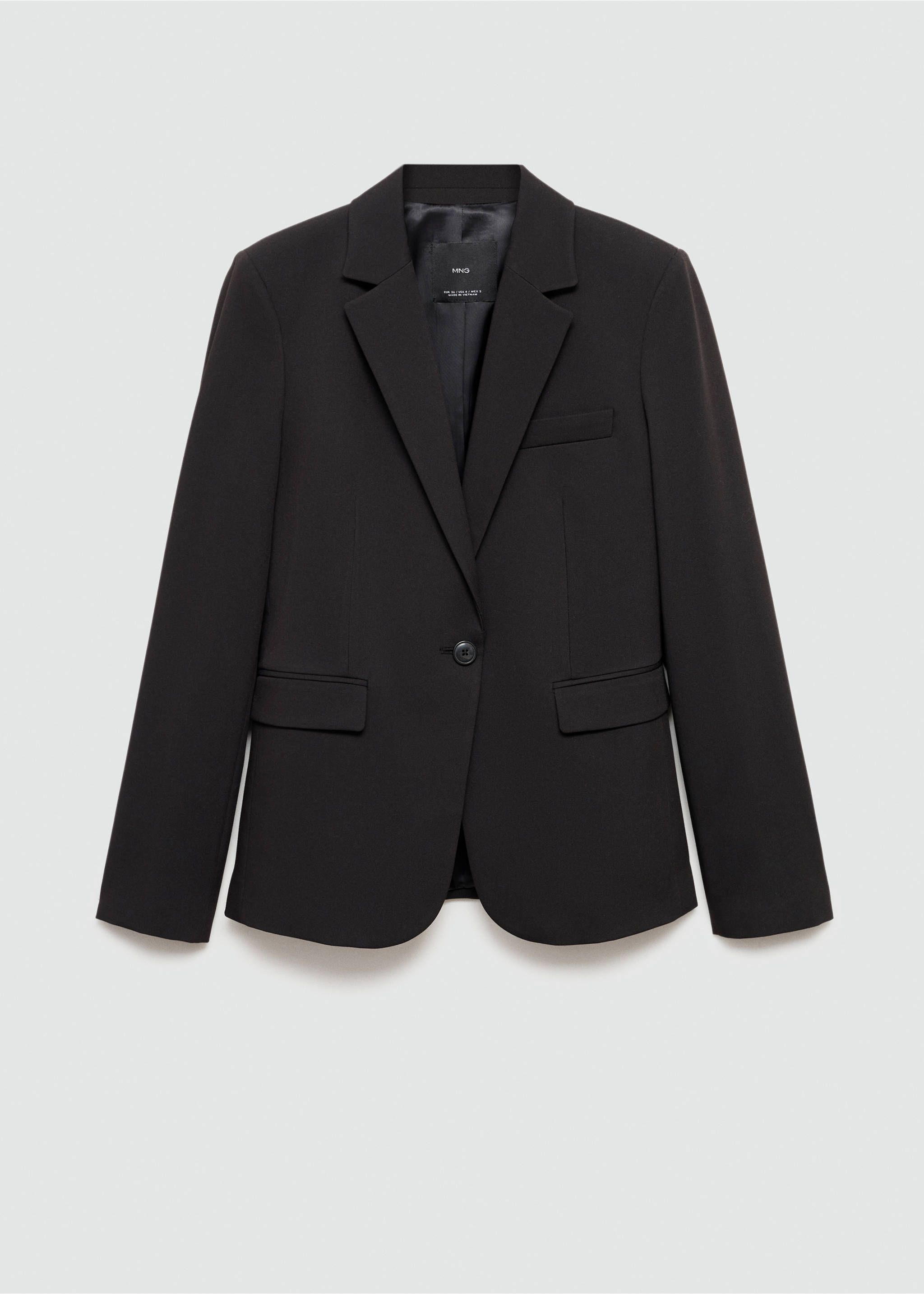 Fitted suit blazer - Article without model, Black. Ref: 77035655-00.