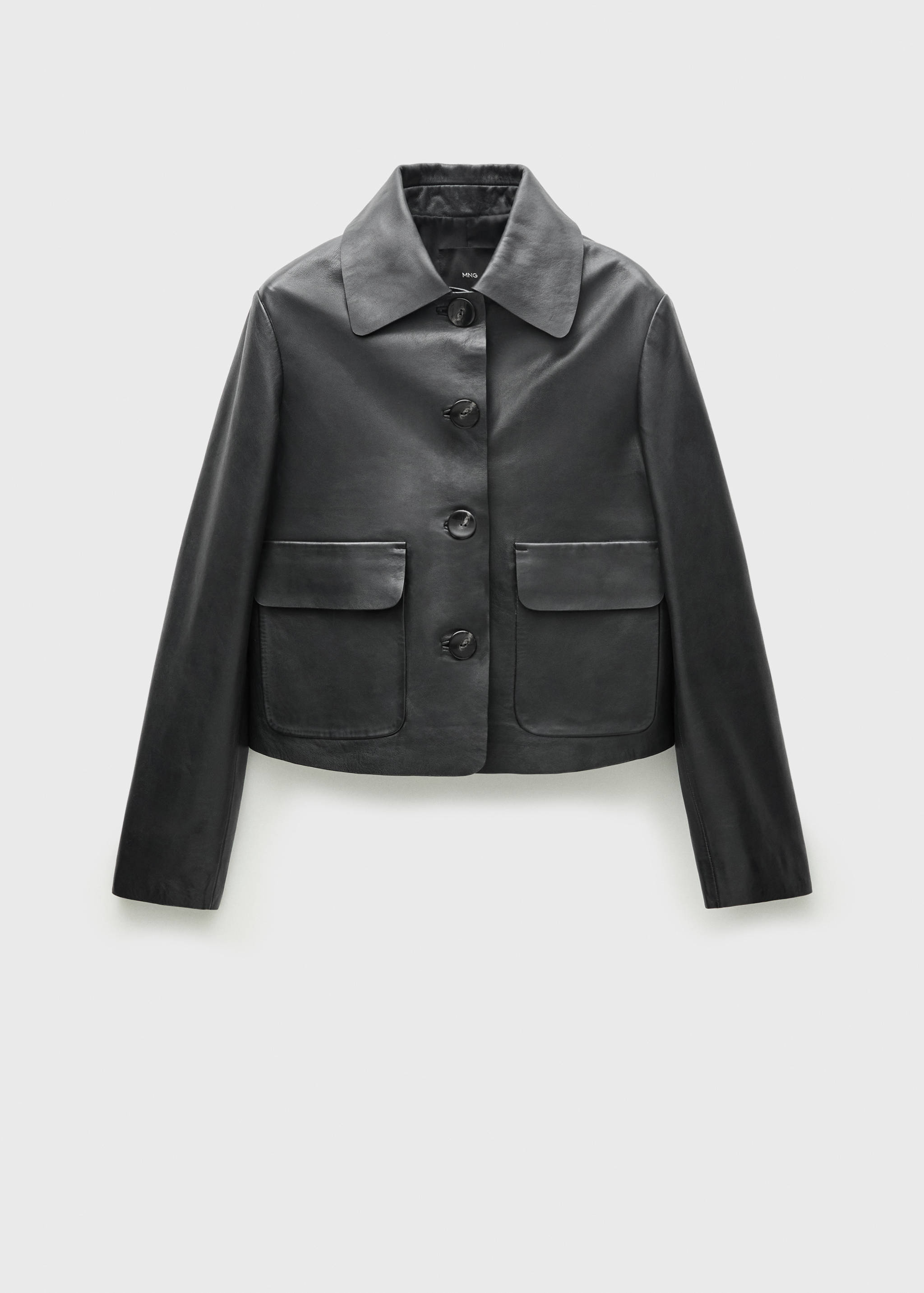 Кожаная куртка с пуговицами - Изделие без модели