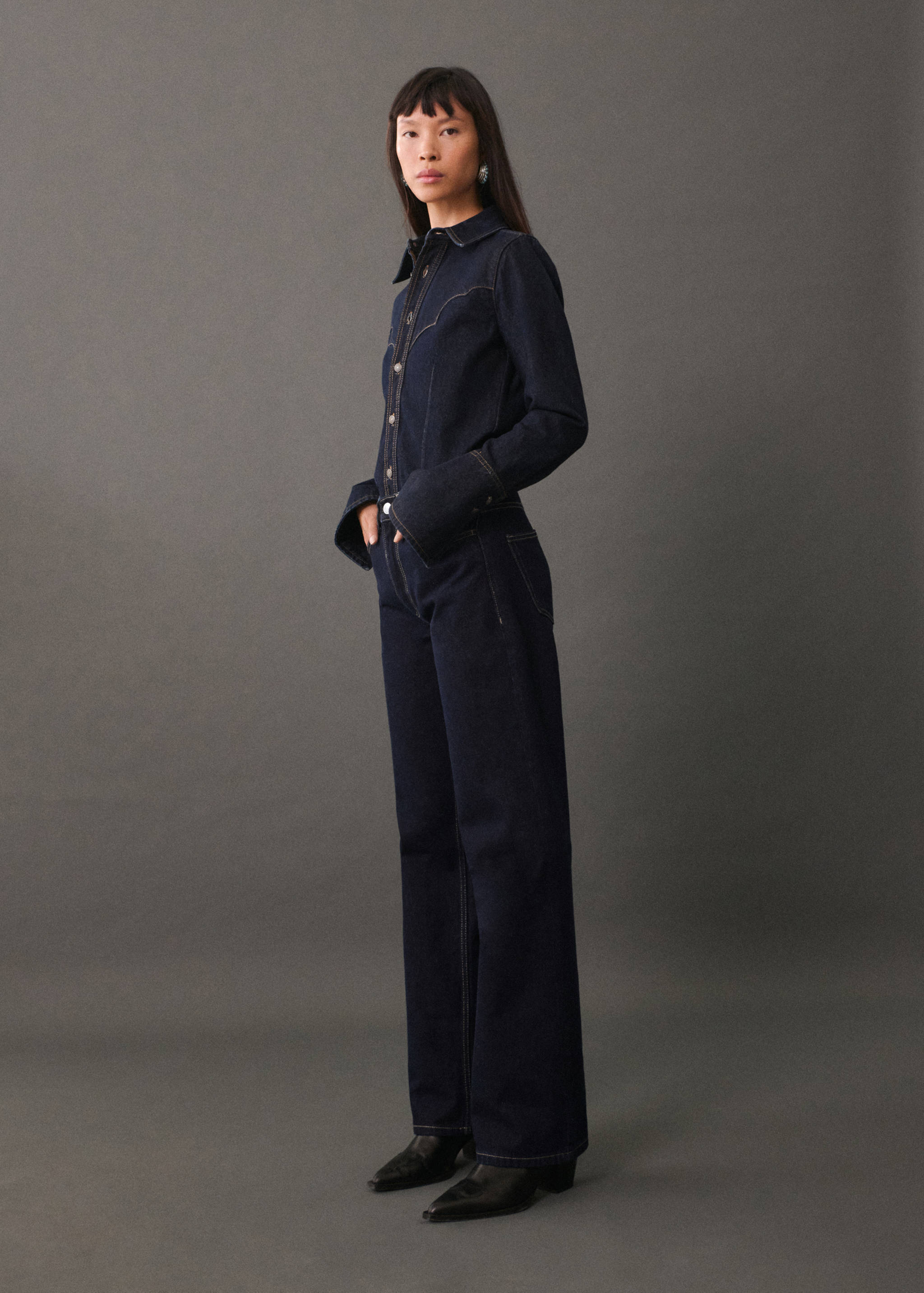 Jean droit taille haute - Plan général