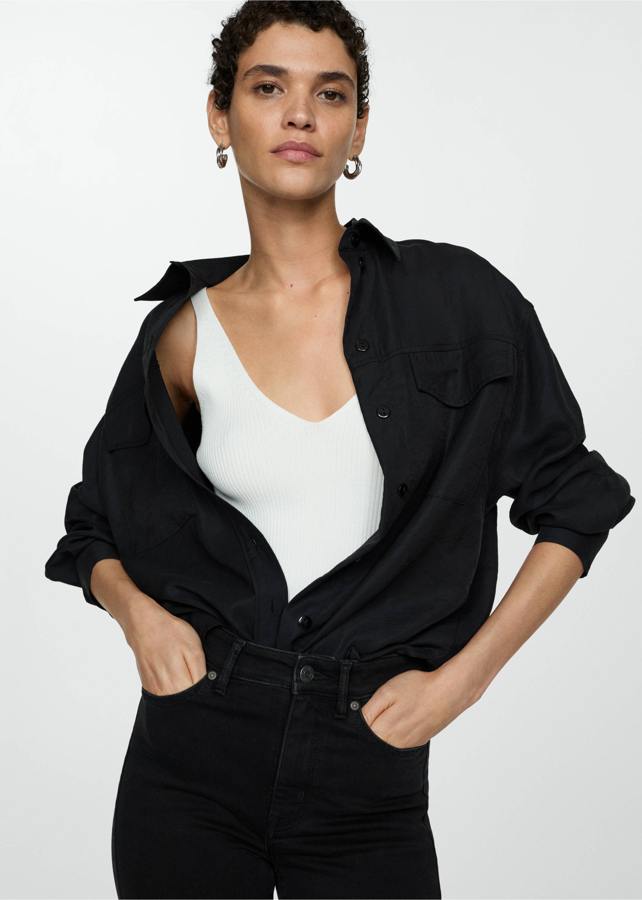 Jean skinny taille haute - Détail de l'article 2, Black denim. Ref: 77035660-00.