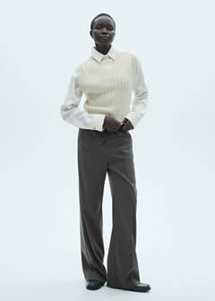 Straight-fit trousers with elastic waist — Grey 2