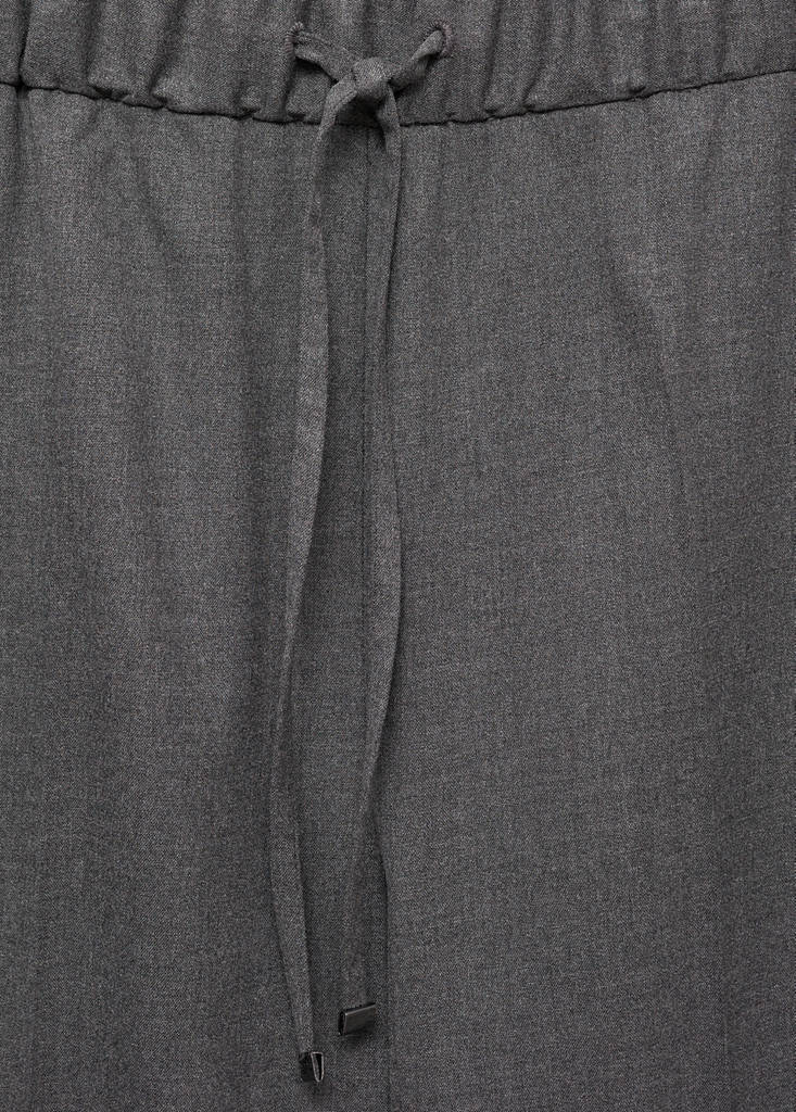Straight-fit trousers with elastic waist — Grey