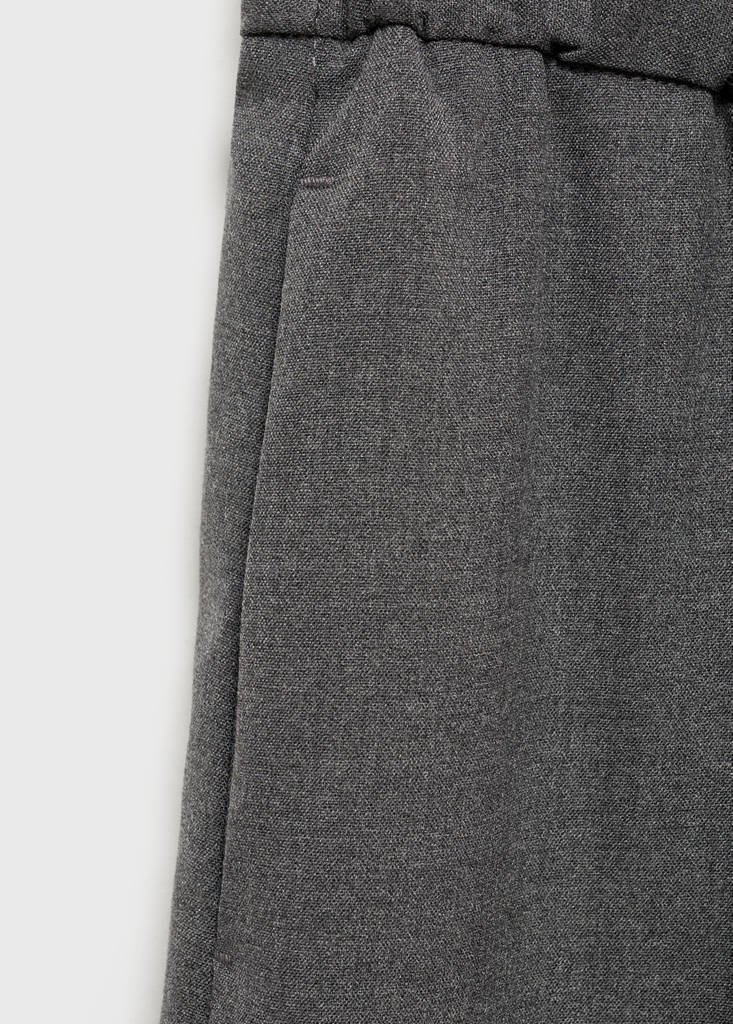 Straight-fit trousers with elastic waist — Grey