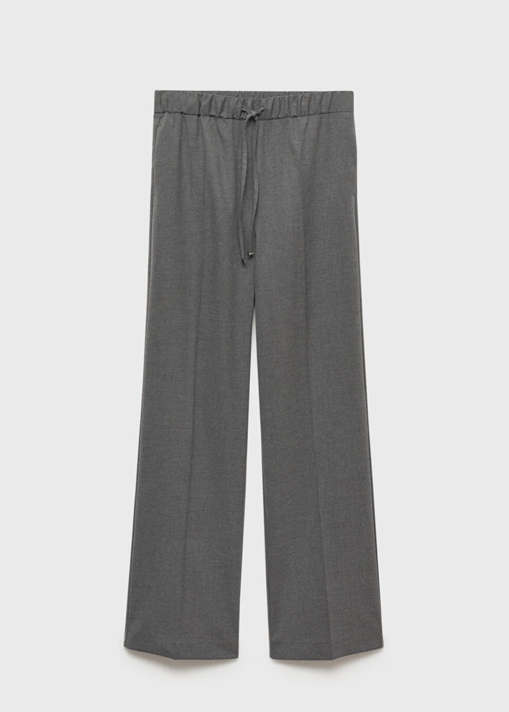 Straight-fit trousers with elastic waist — Grey