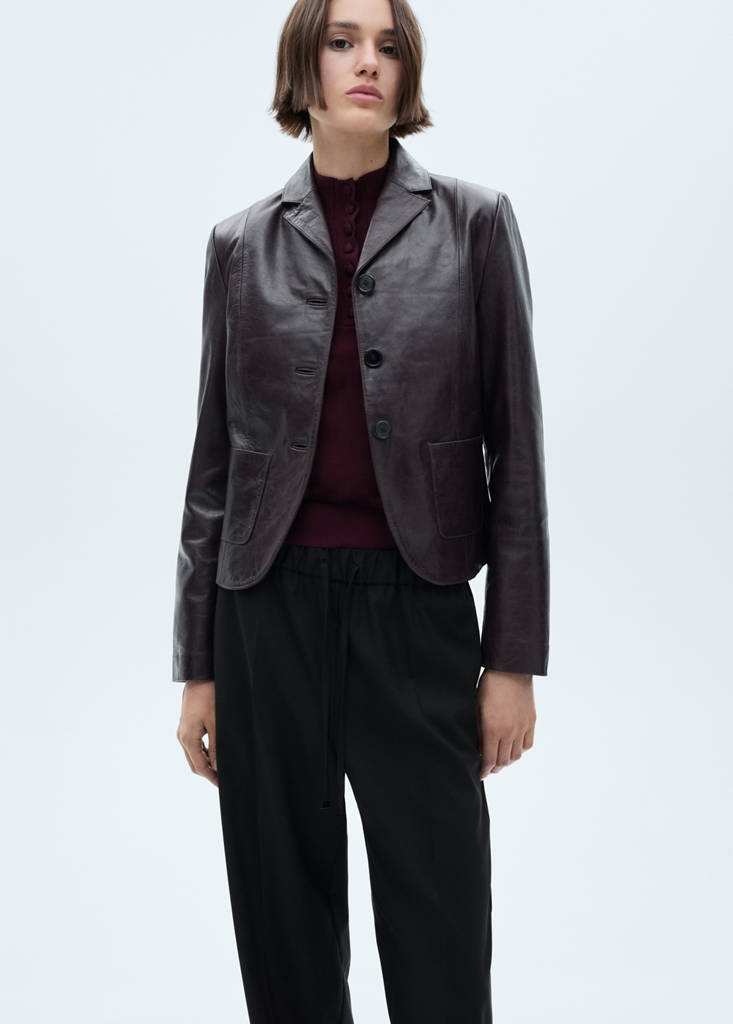 Straight-fit trousers with elastic waist — Black