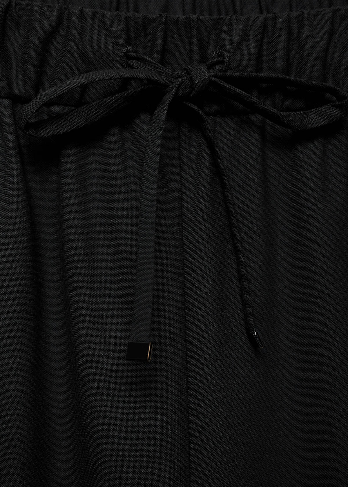 Straight-fit trousers with elastic waist — Black