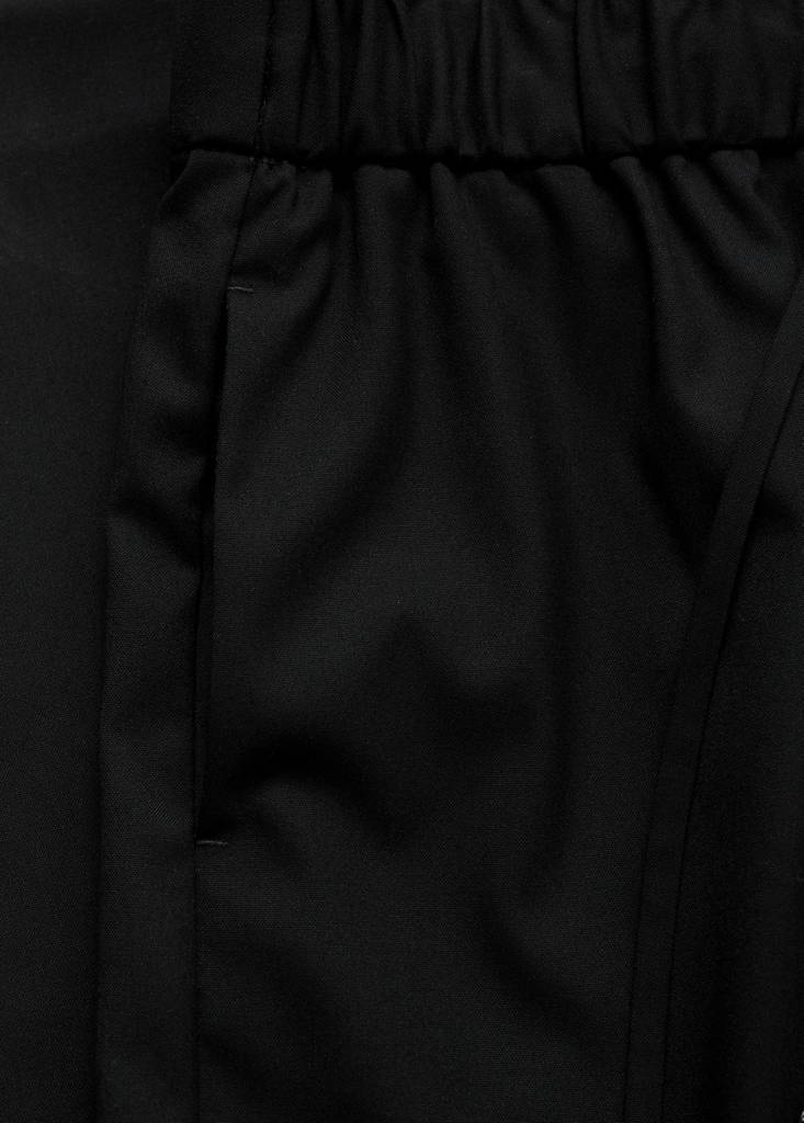 Straight-fit trousers with elastic waist — Black