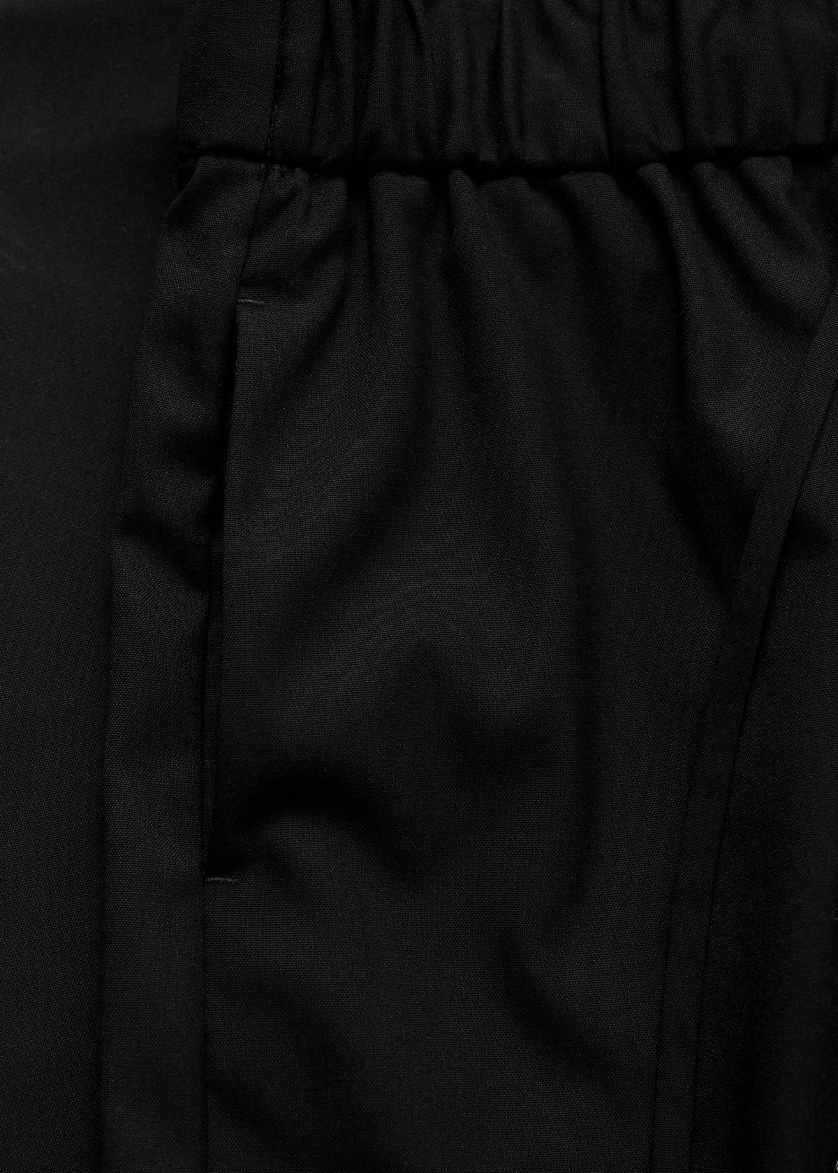 Straight-fit trousers with elastic waist — Black