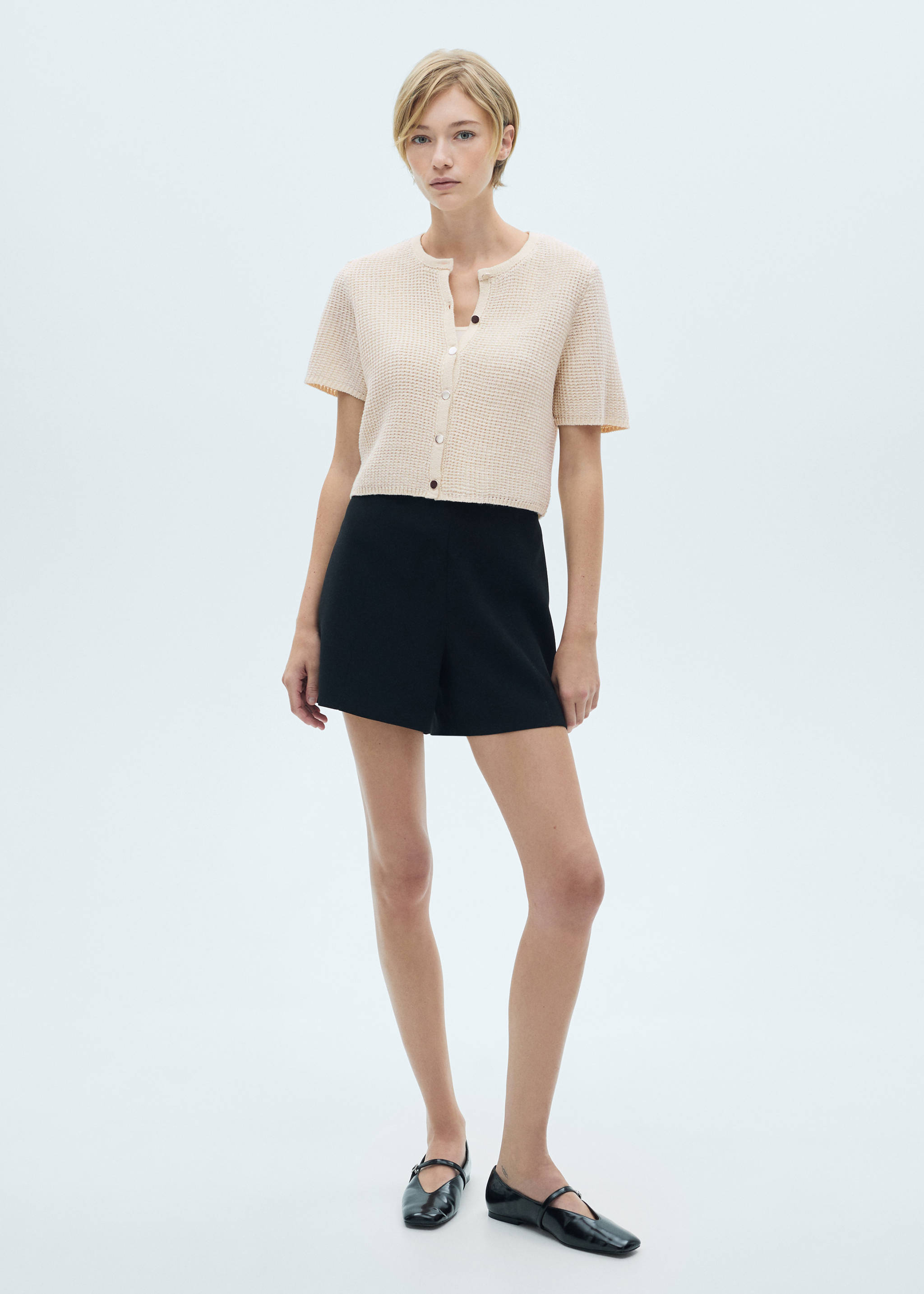 Gebreid vest met korte mouwen - Overzichtstekening