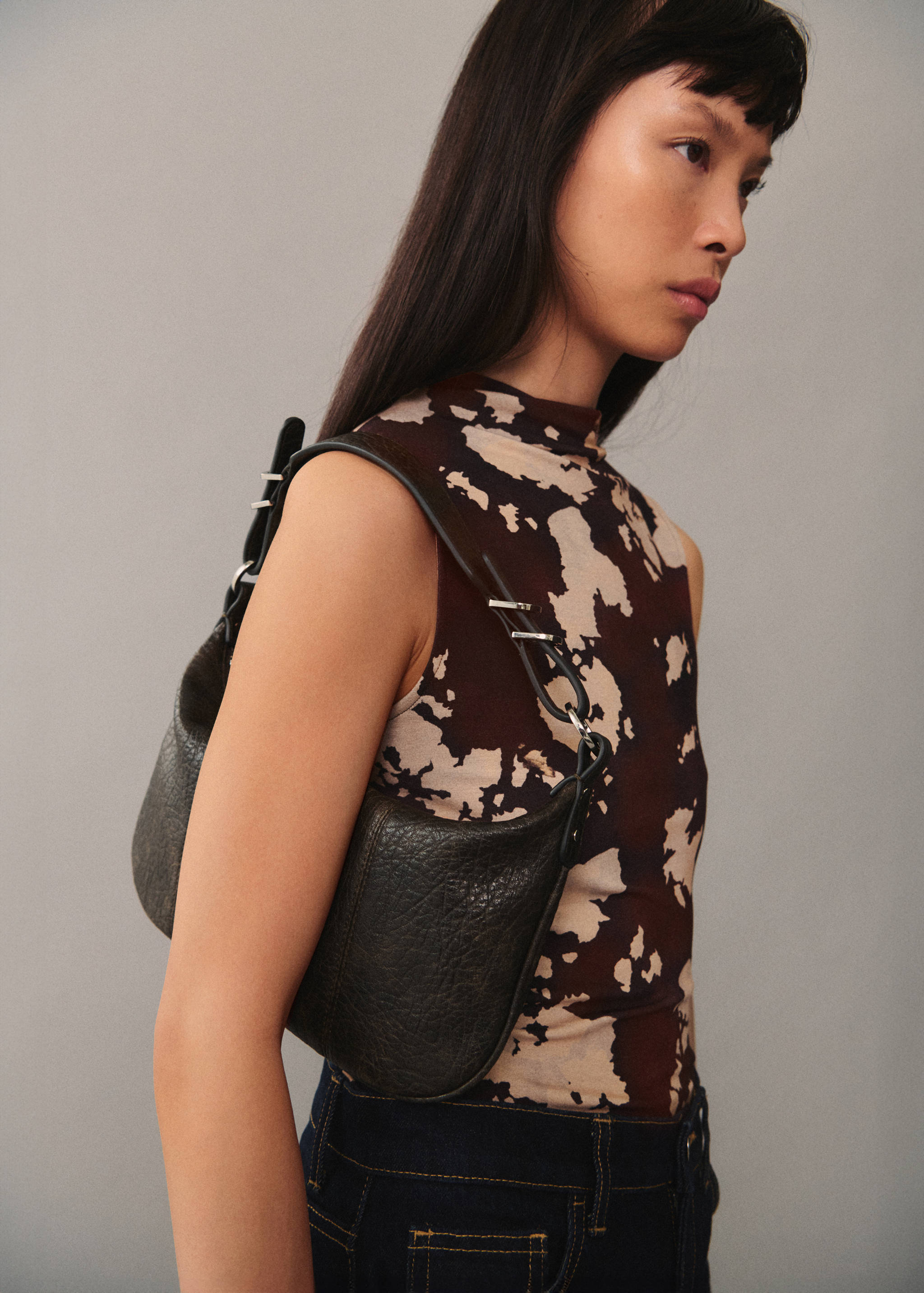 Top imprimé col montant - Plan moyen