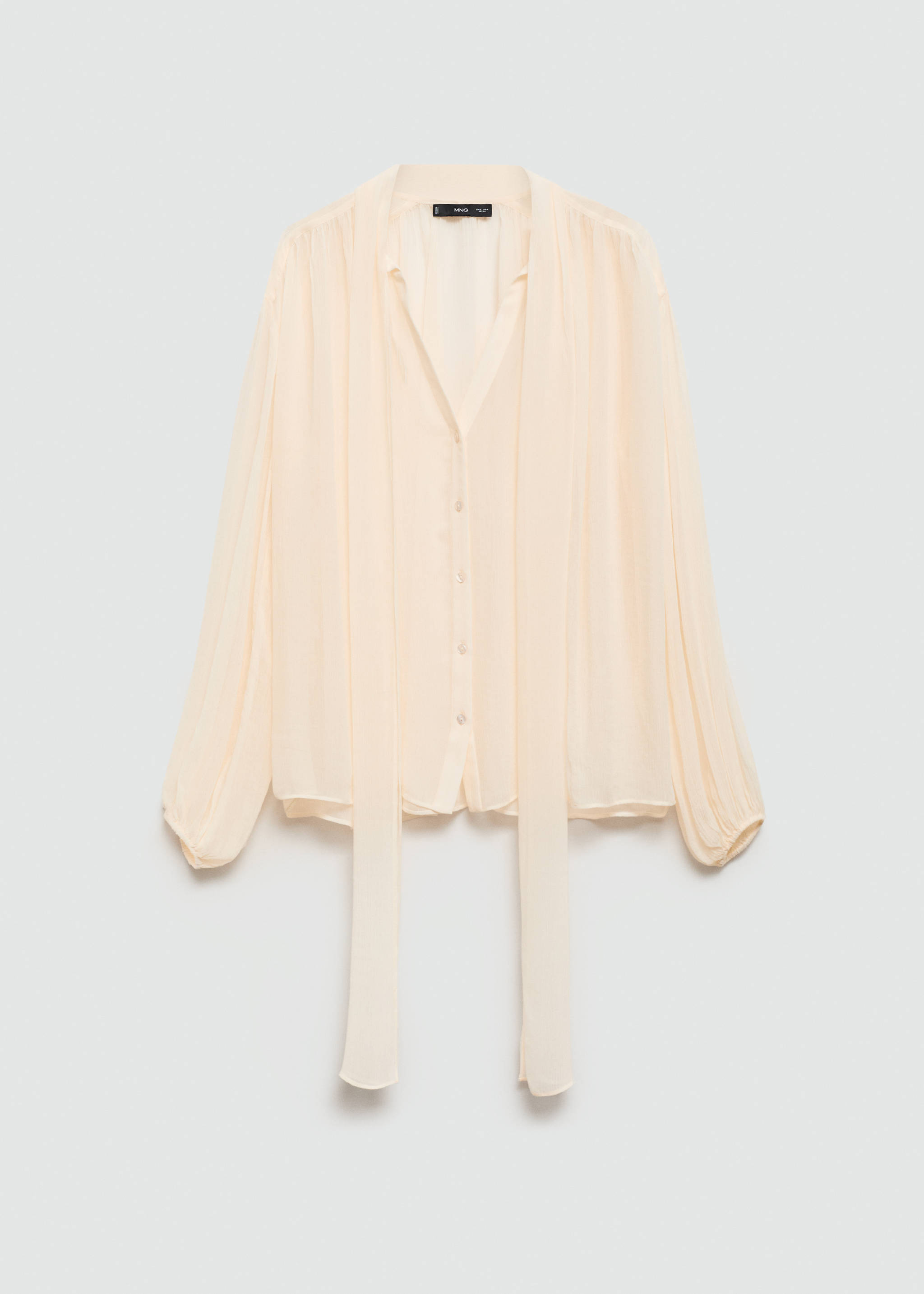 Blouse with puffed sleeves and bow - Article without model