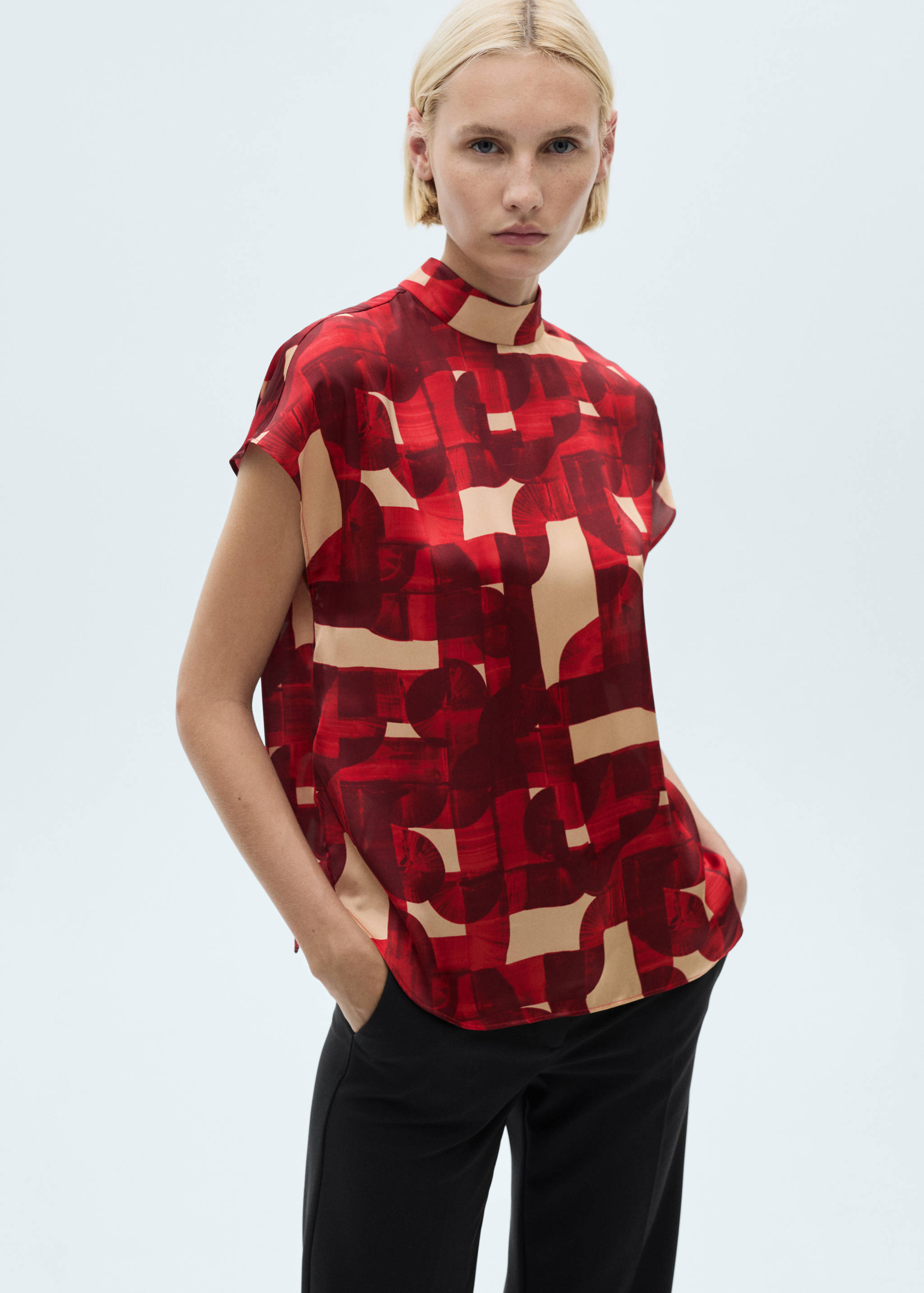 Blouse imprimée manches courtes - Plan moyen