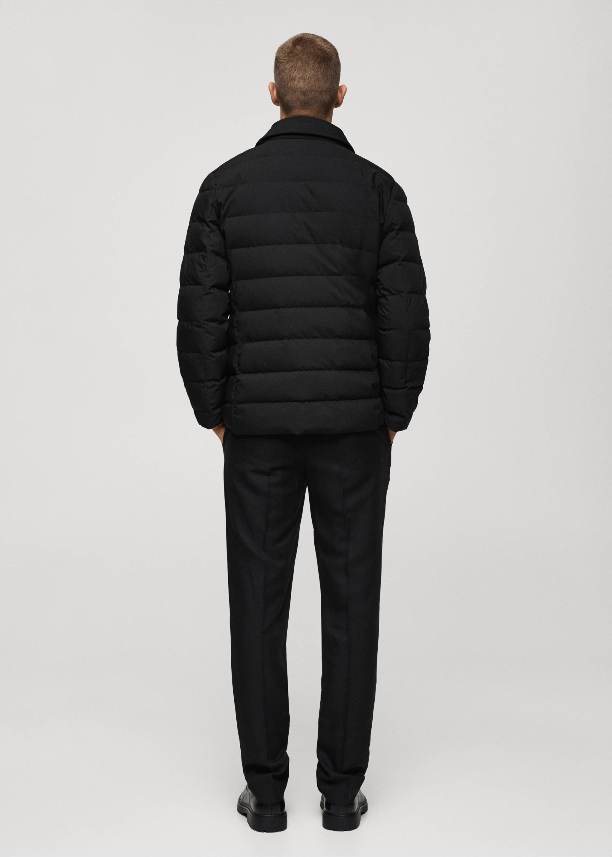 Water-repellent feather-filled jacket - Reverse of the article, Black. Ref: 77035964-00.