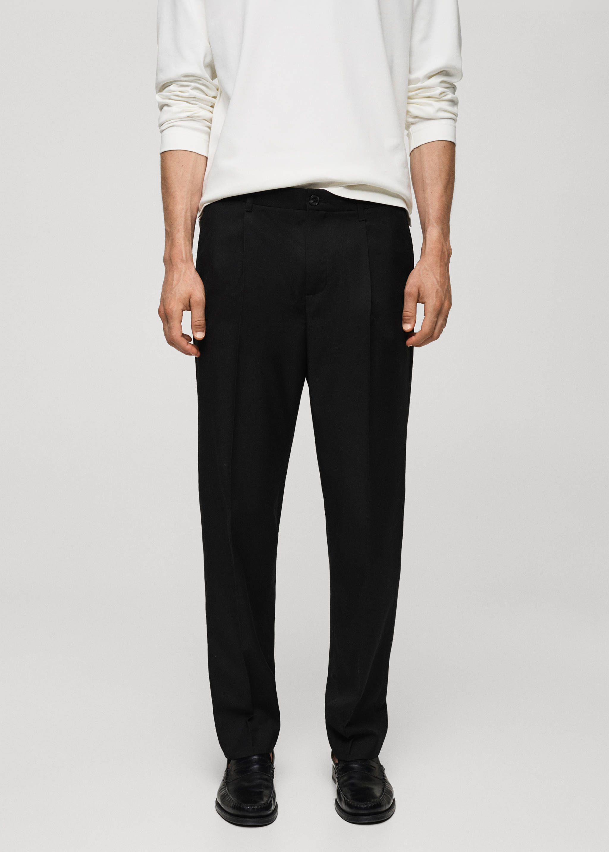 Pantalon regular-fit pinces - Plan moyen