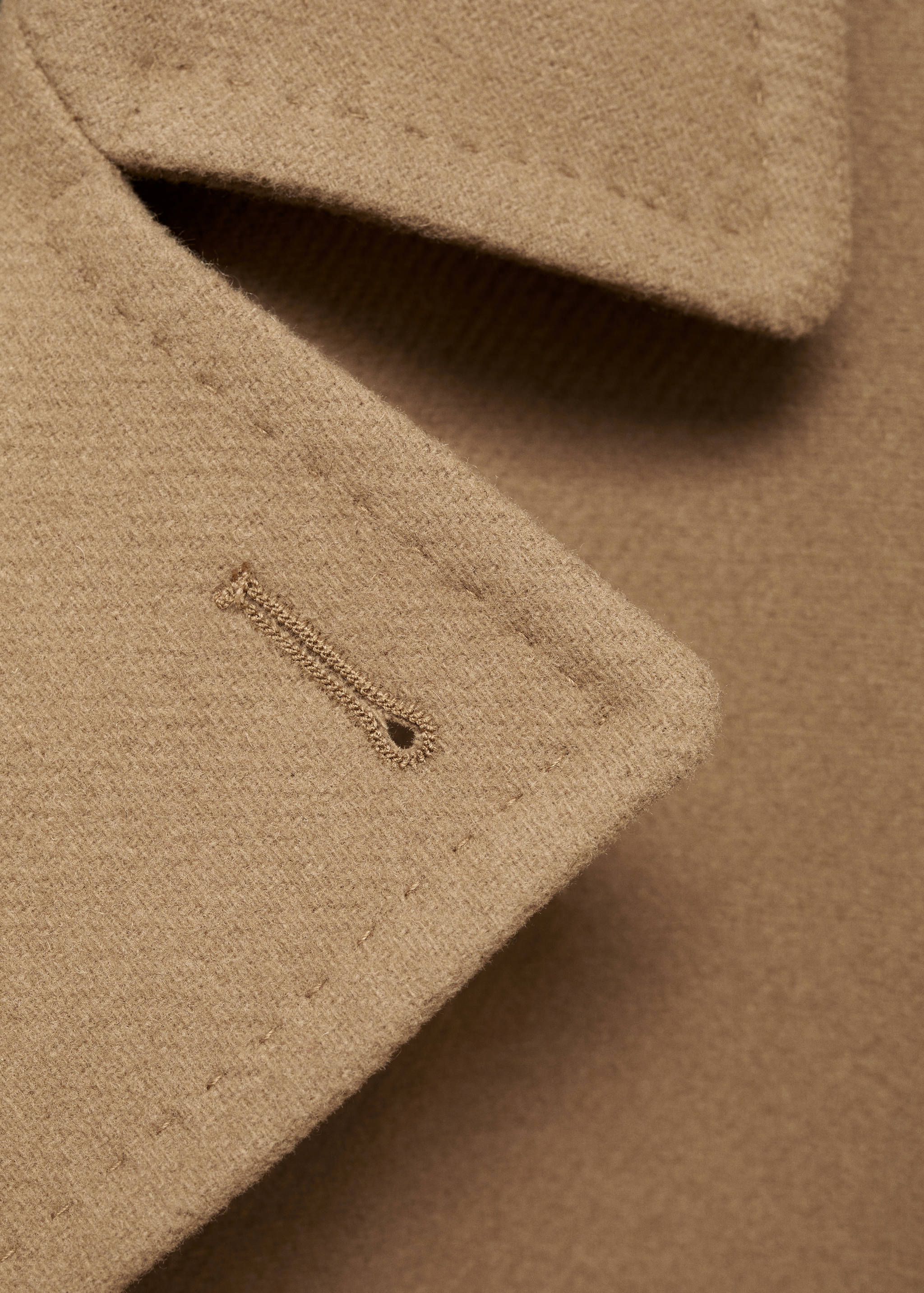 系扣羊毛双排扣大衣 - null