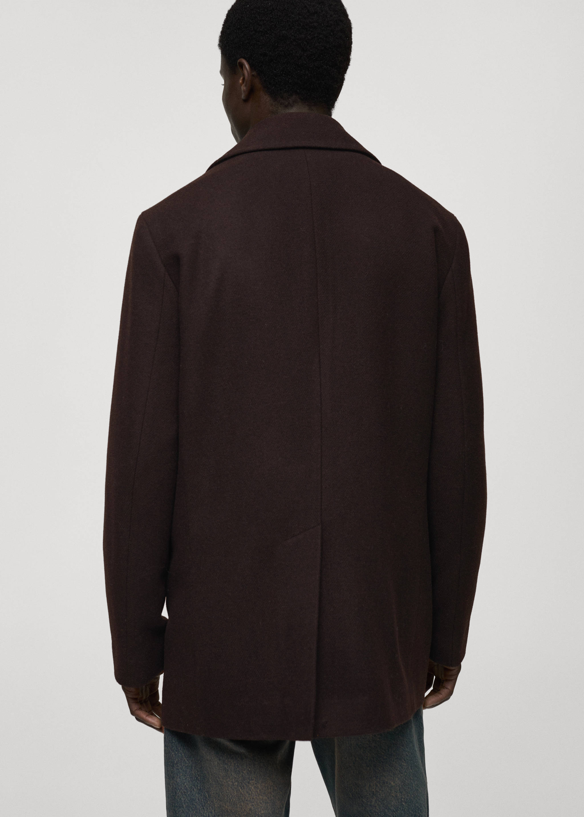 系扣羊毛双排扣大衣 - null