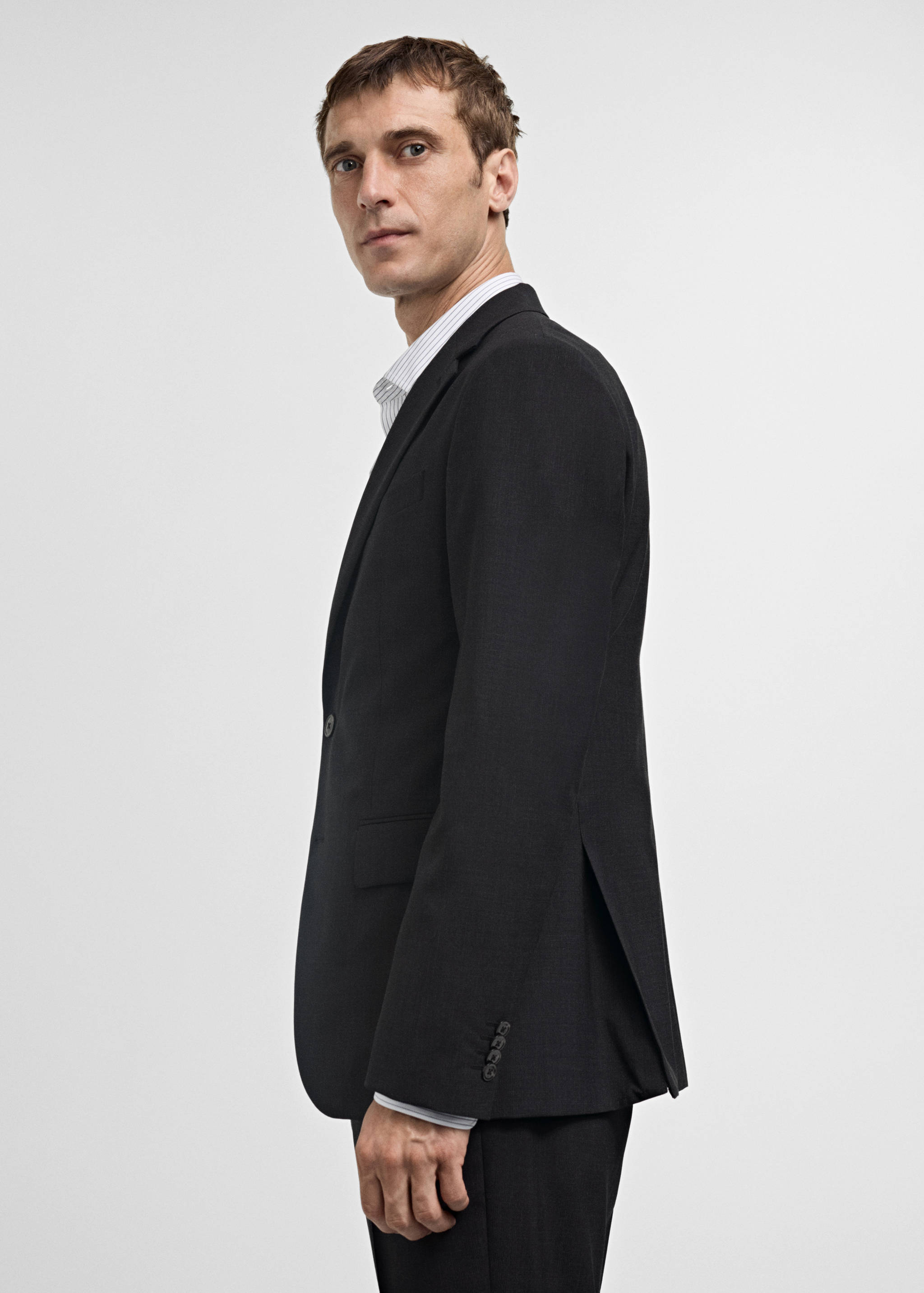 100% 纯羊毛修身西装外套 - null