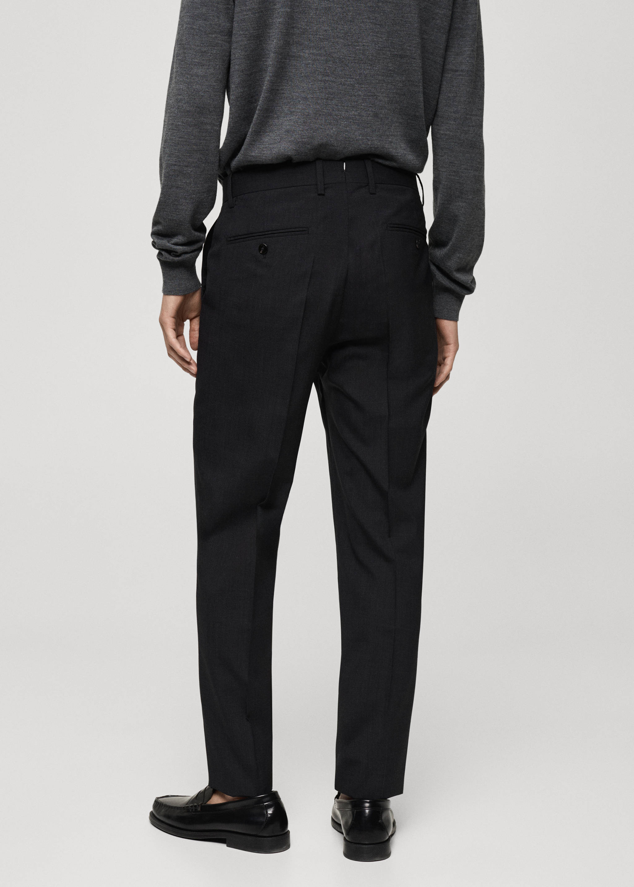 100% virgin wool slim-fit suit trousers - Reverse of the article