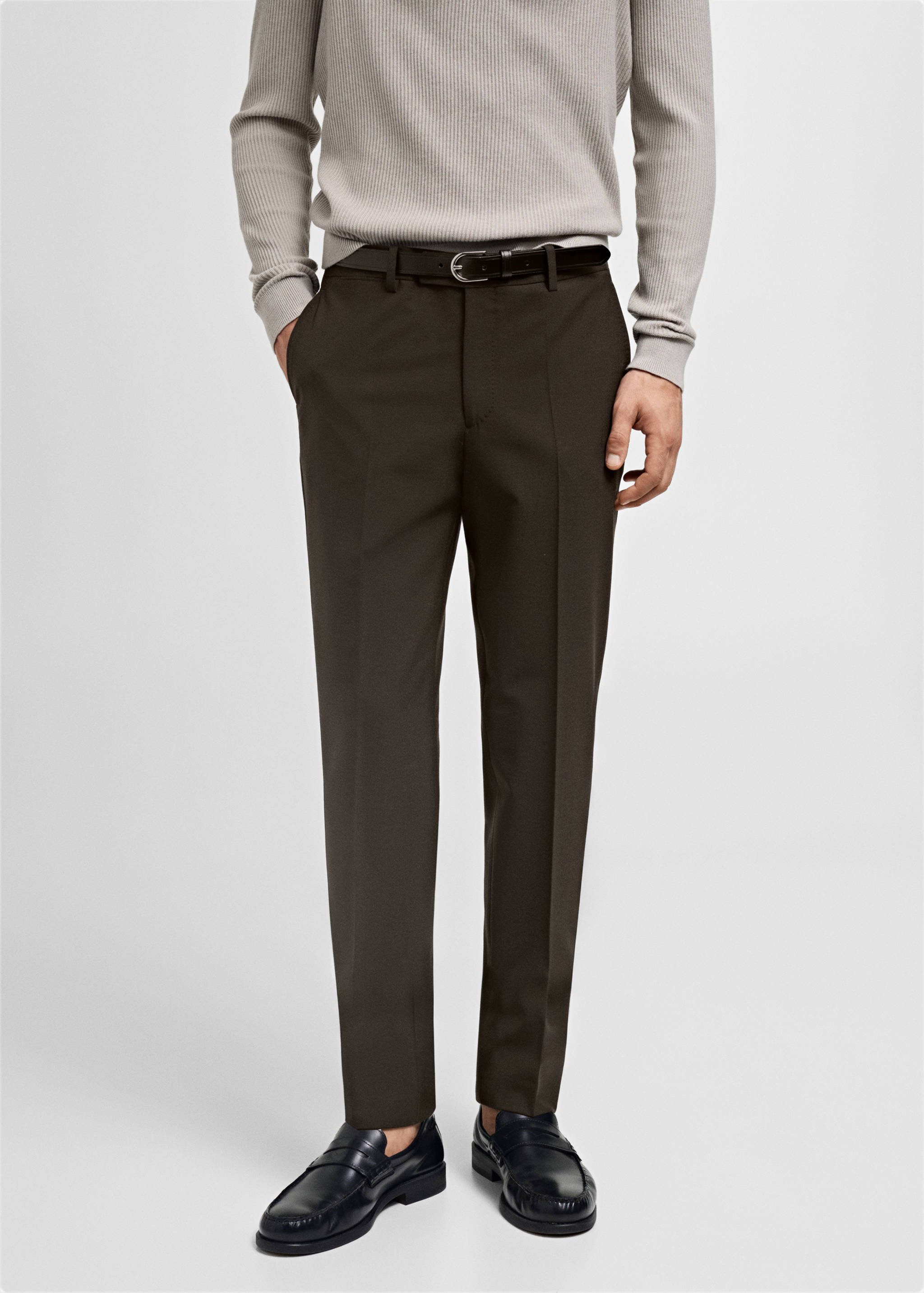 Pantalon costume laine infroissable - Plan moyen