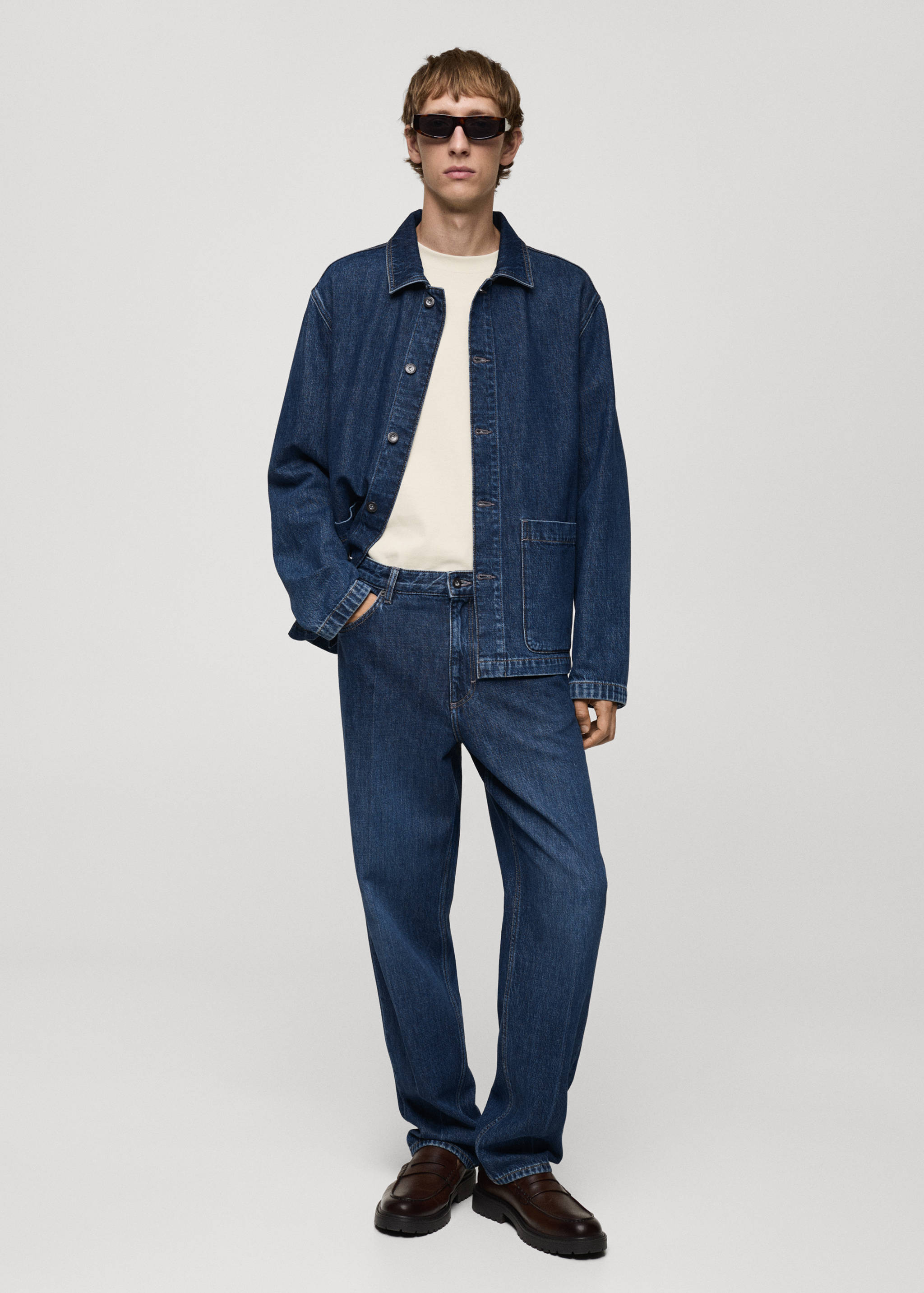 Jean relaxed-fit pli marqué au fer - Plan général