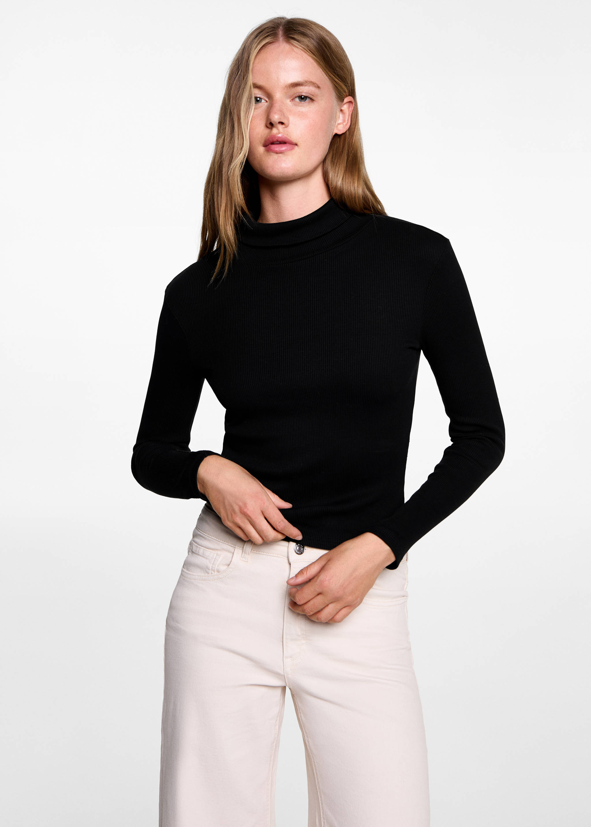 Long sleeve cotton t-shirt - Medium plane