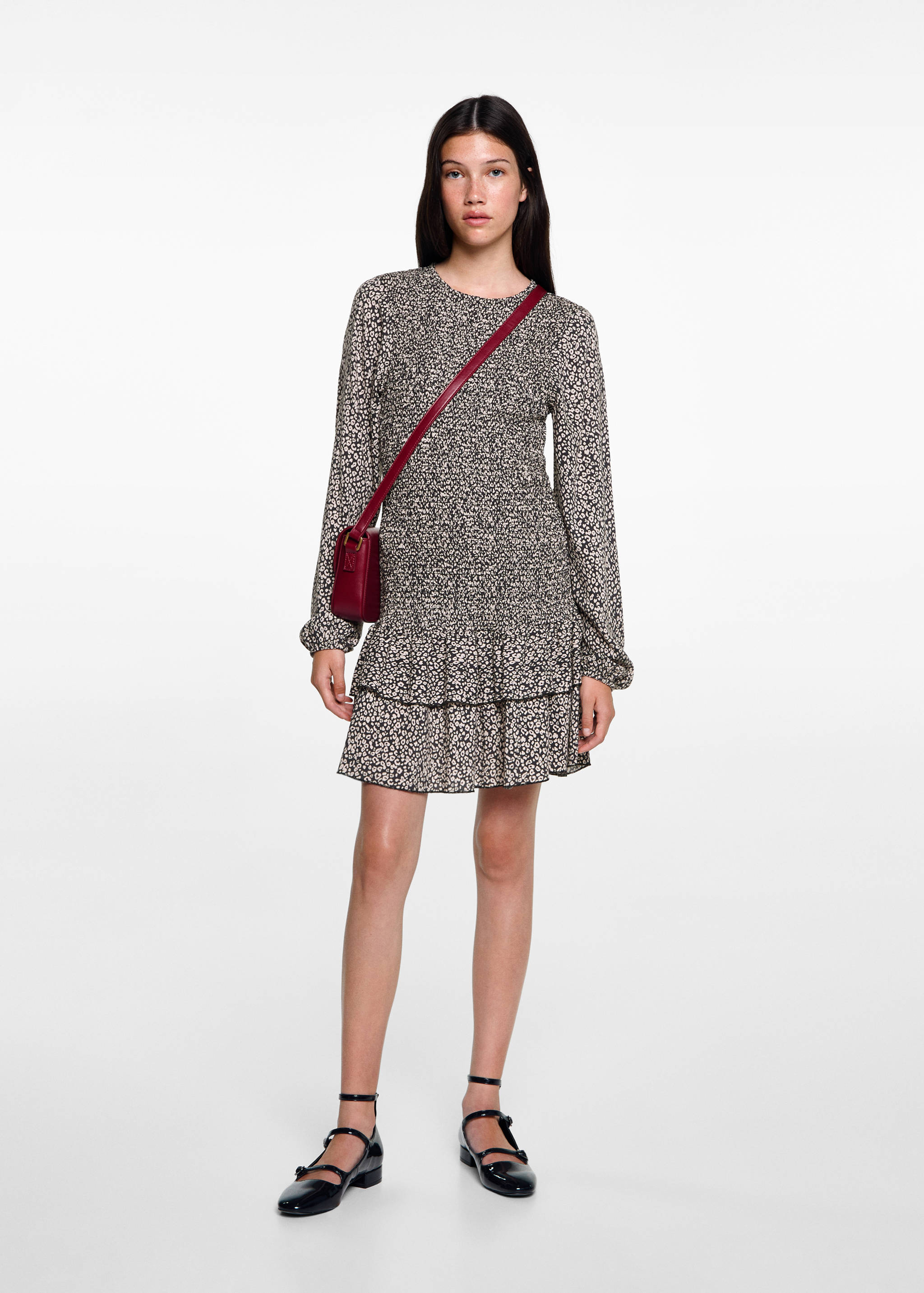 فستان مطبوع بنقشة فهد - رؤية عامة