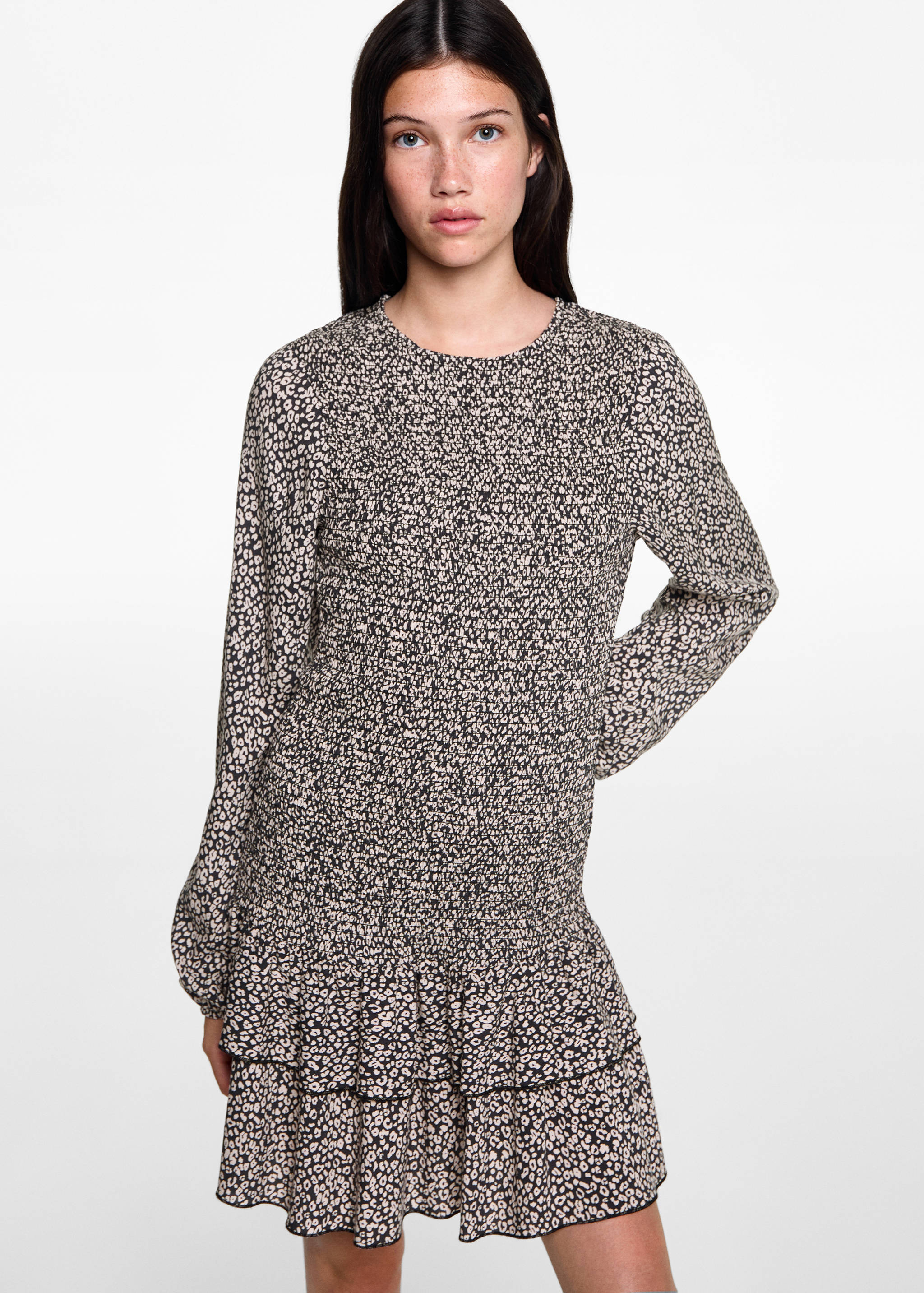 فستان مطبوع بنقشة فهد - رؤية وسط