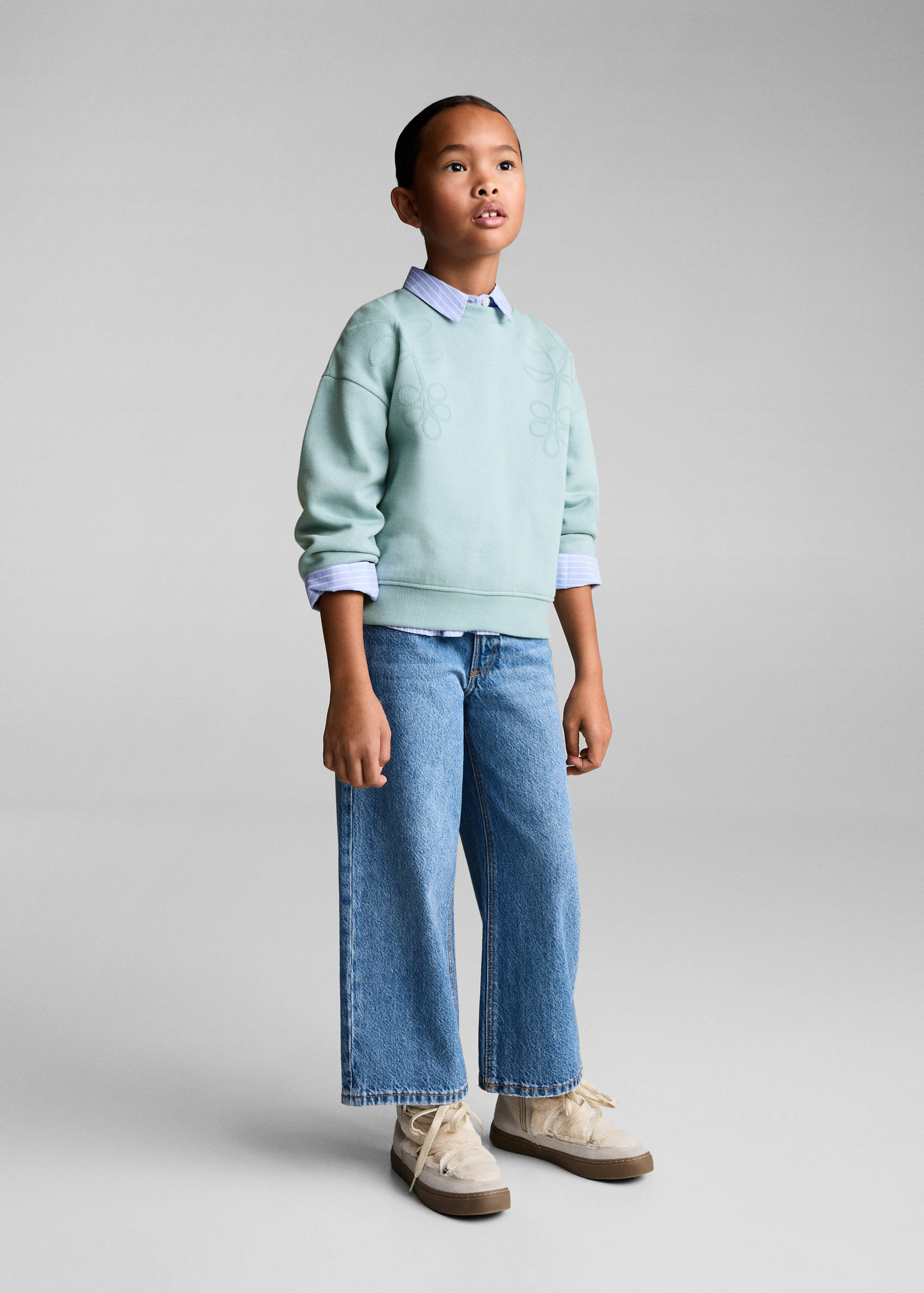 Sudadera algodón detalle bordado - Plano general