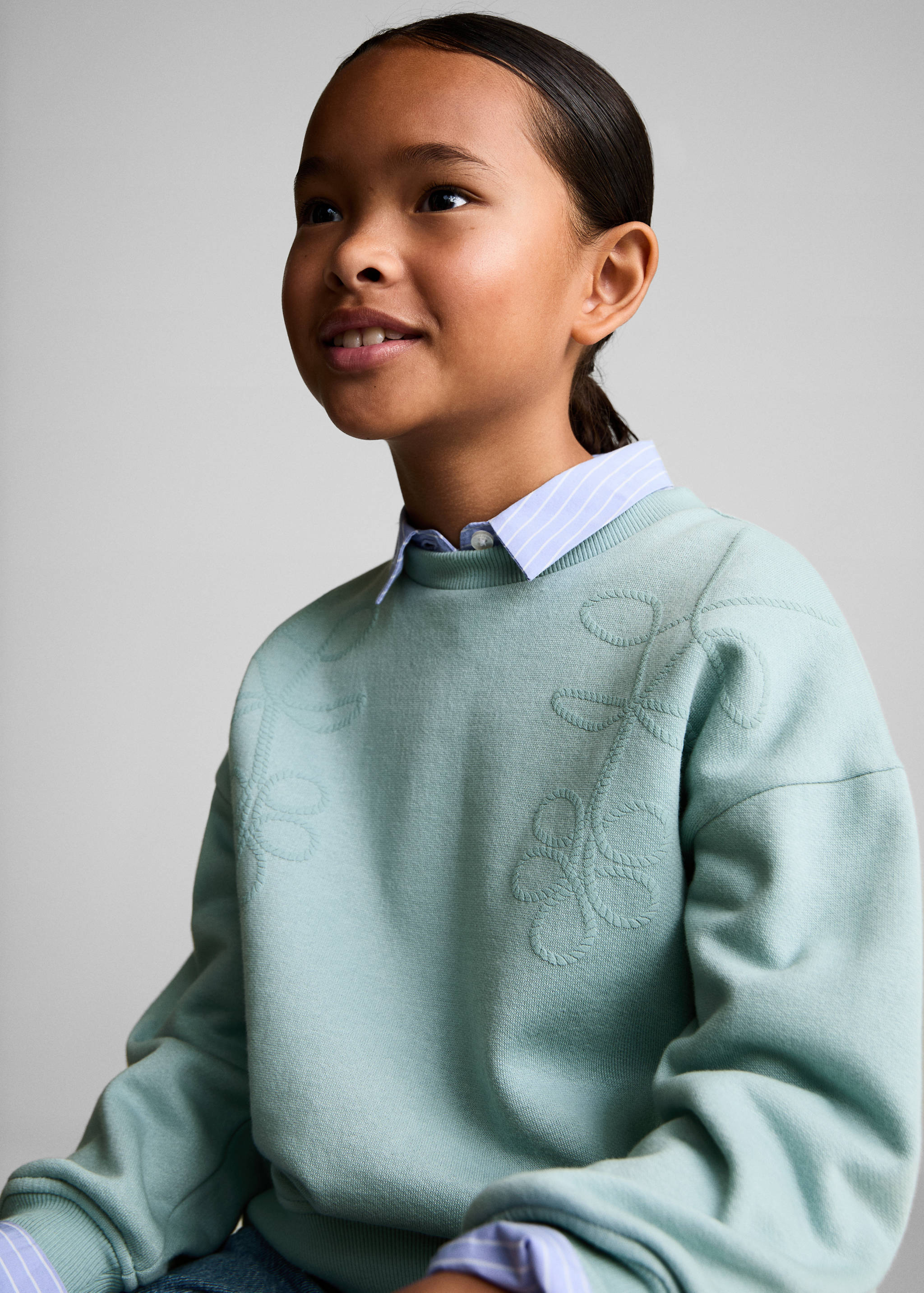 Sudadera algodón detalle bordado - Detalle del artículo 1