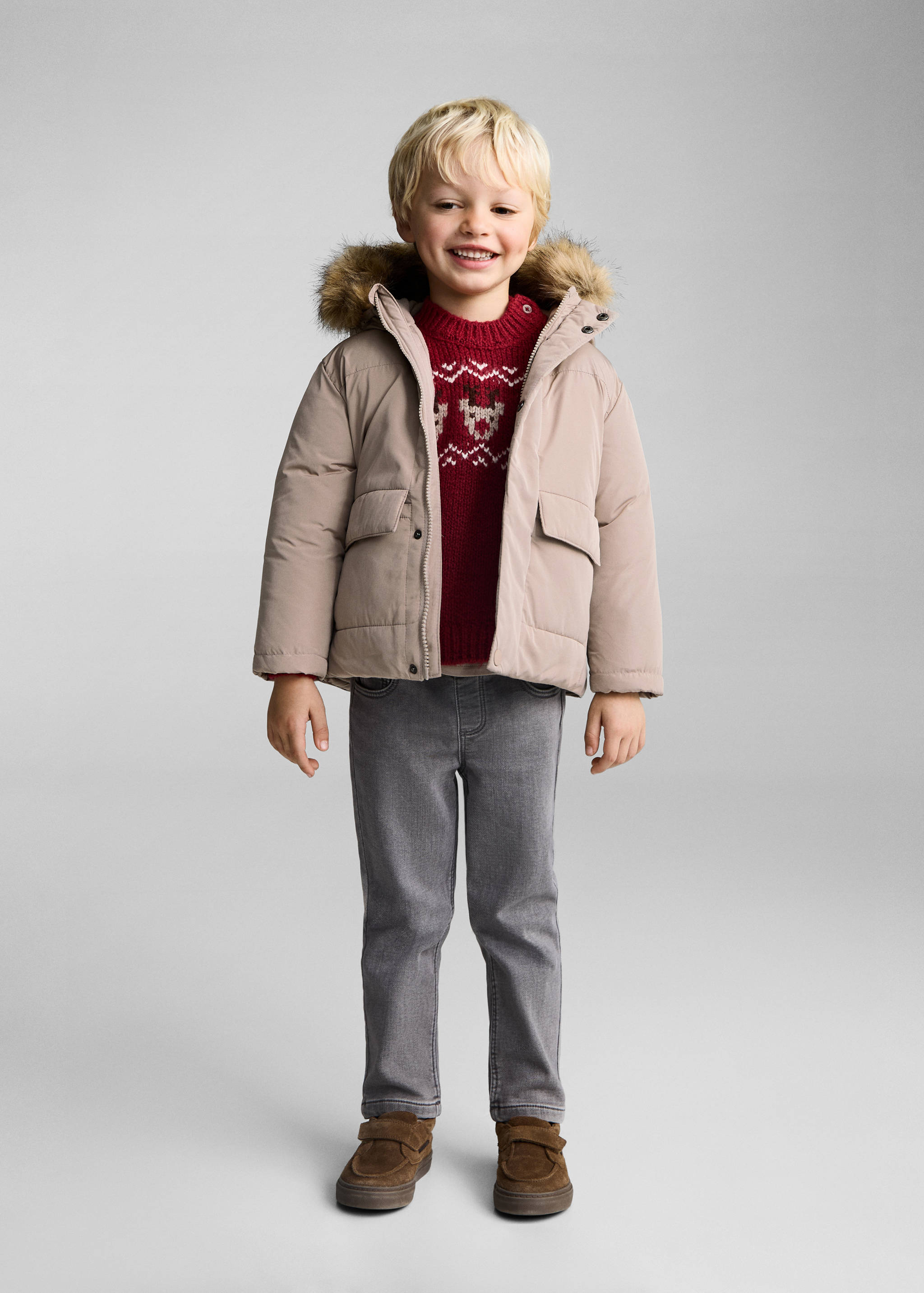 Fleece-lined quilted anorak - General plane