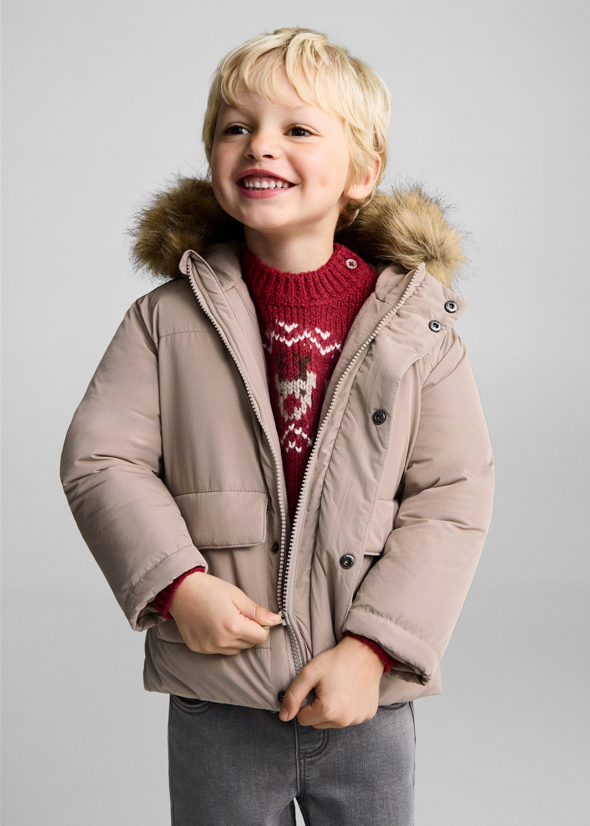 Fleece-lined quilted anorak - Medium plane