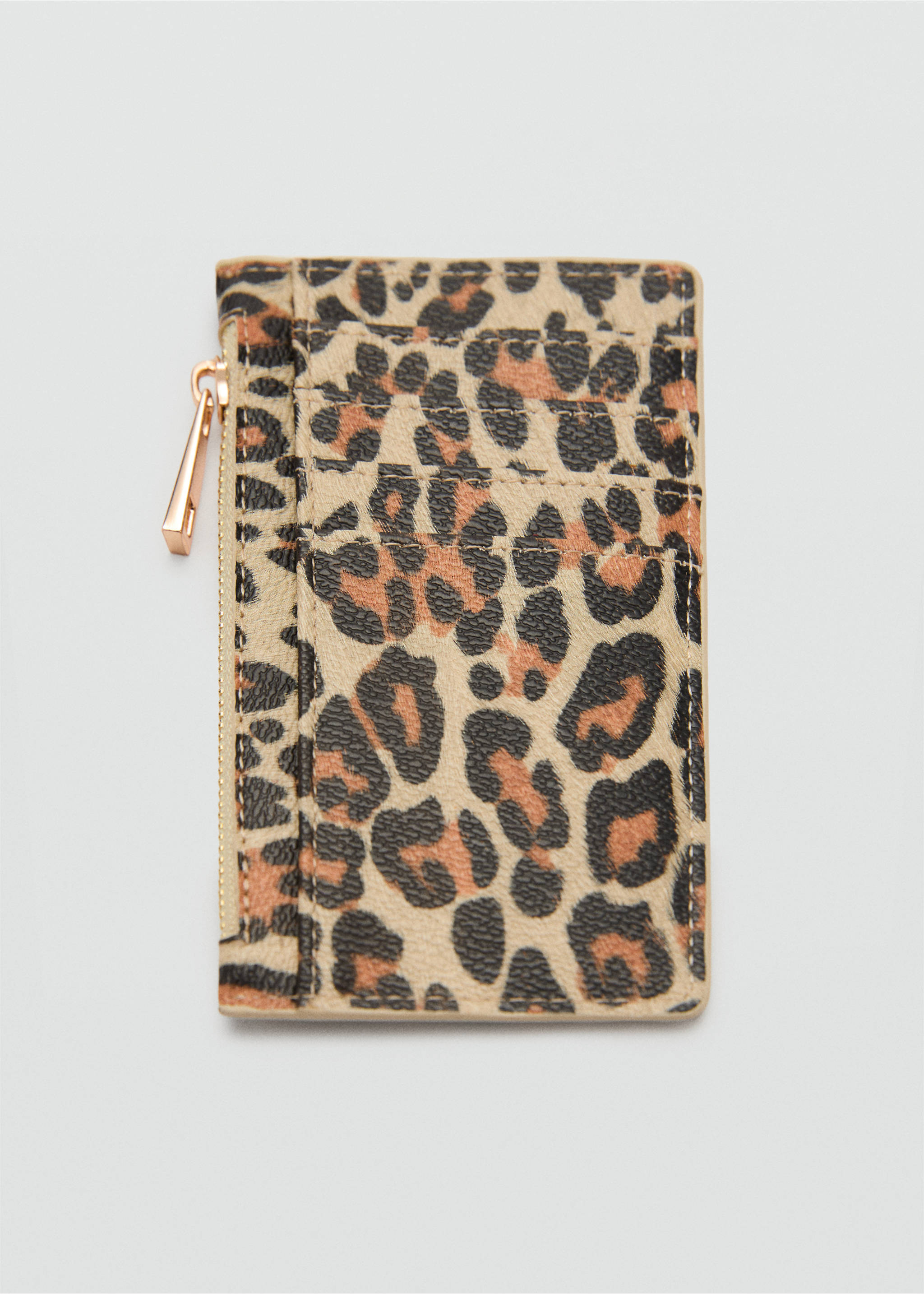 Leopard print faux-leather wallet - Деталь изделия 1, Коричневый средний. Ref: 77036355-00.