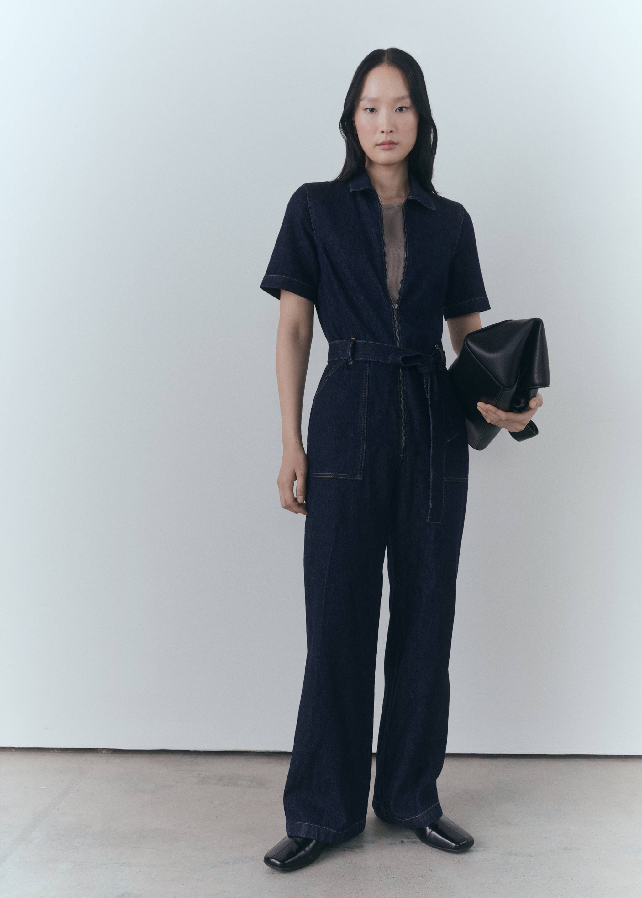 Rinse-wash denim jumpsuit - General plane