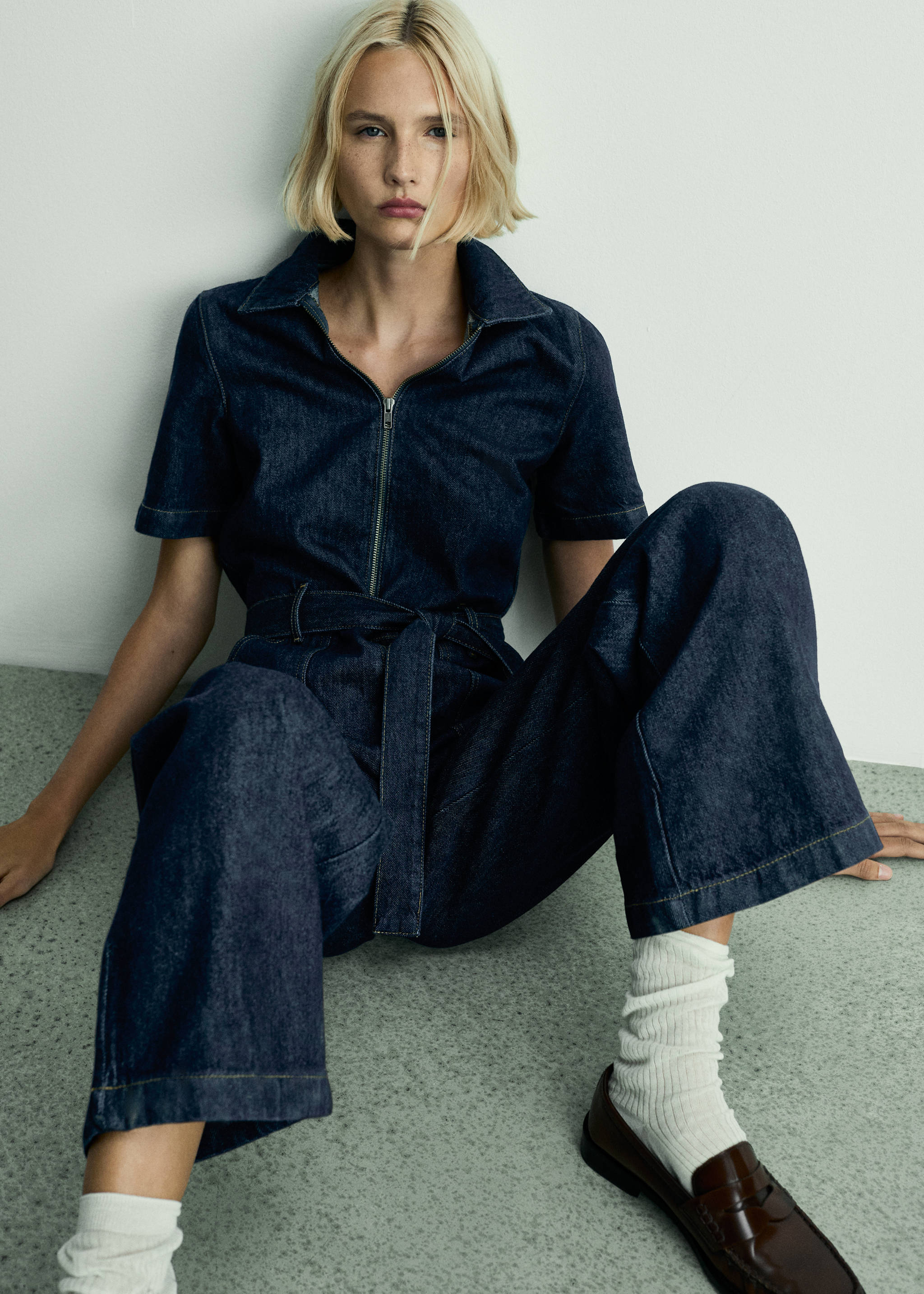 Rinse-wash denim jumpsuit - Details of the article 7