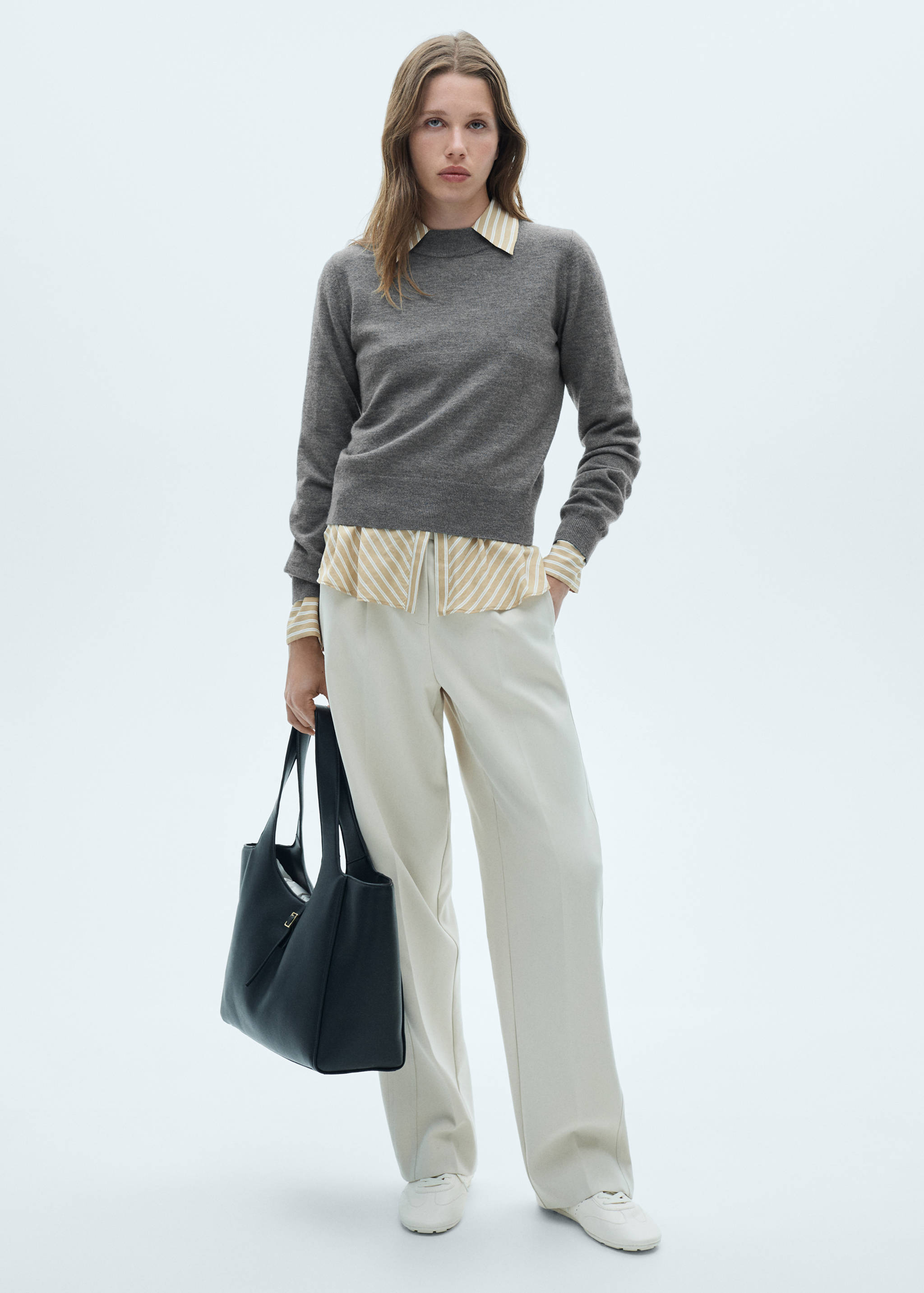 Straight round-neck sweater - General plane