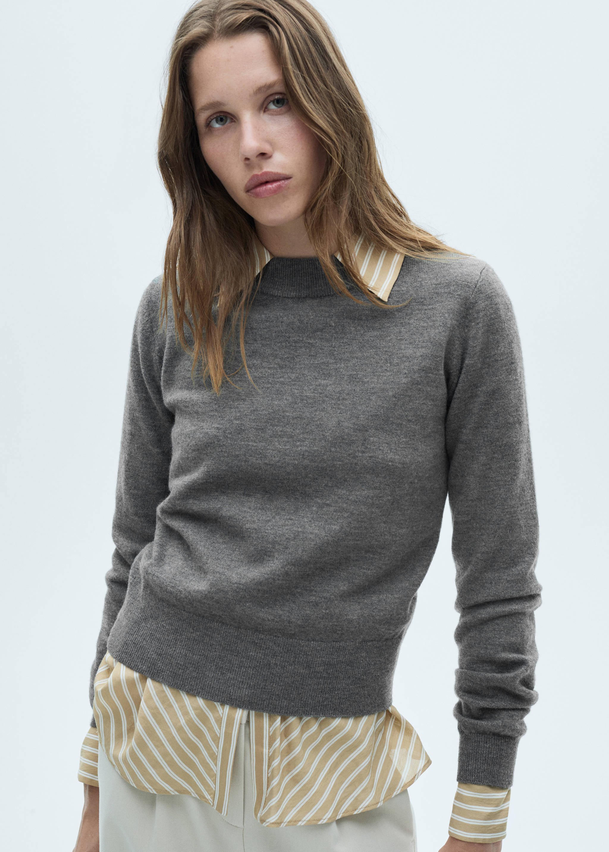 Straight round-neck sweater - Medium plane