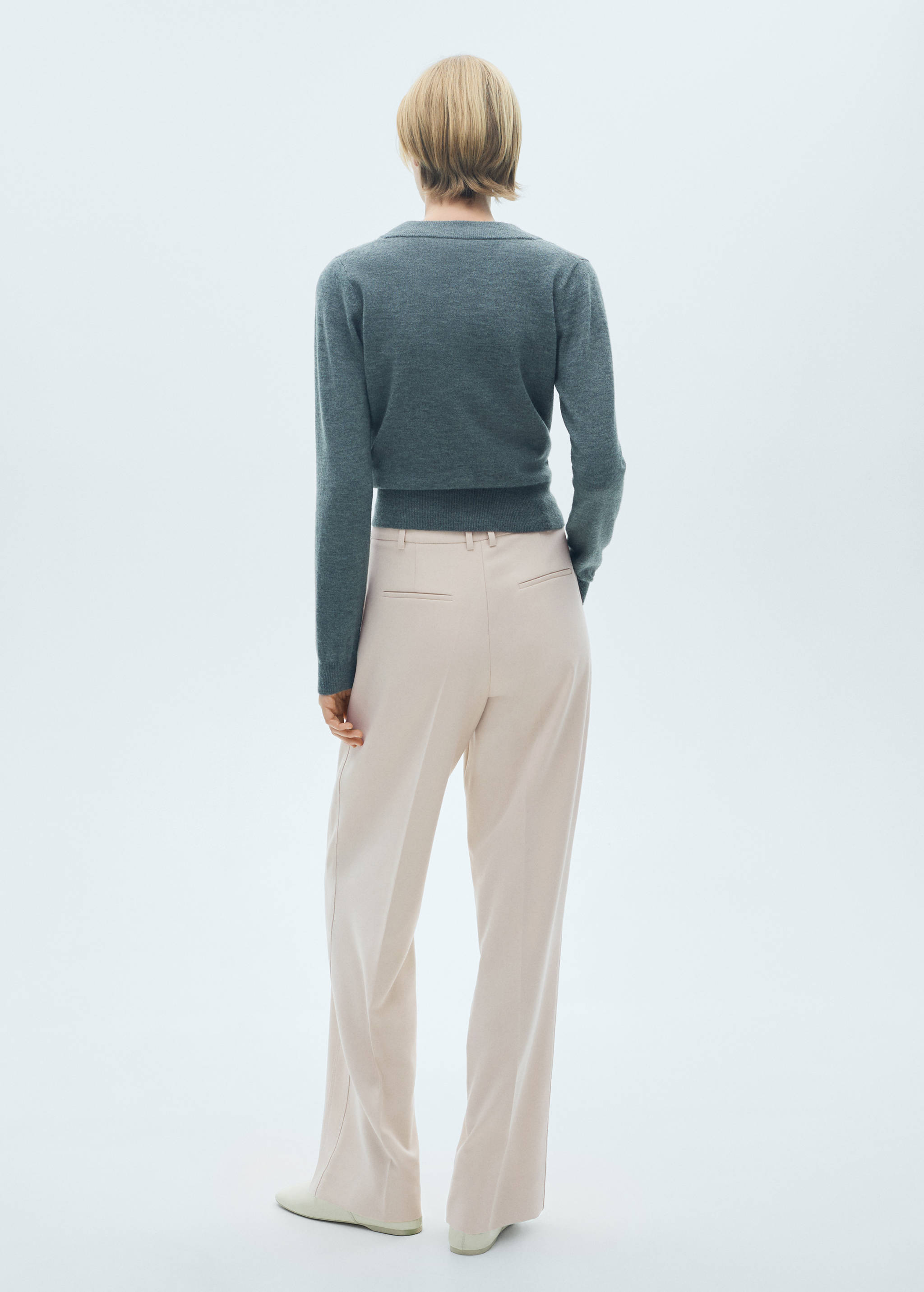 Straight-fit pleated pants - Reverse of the article