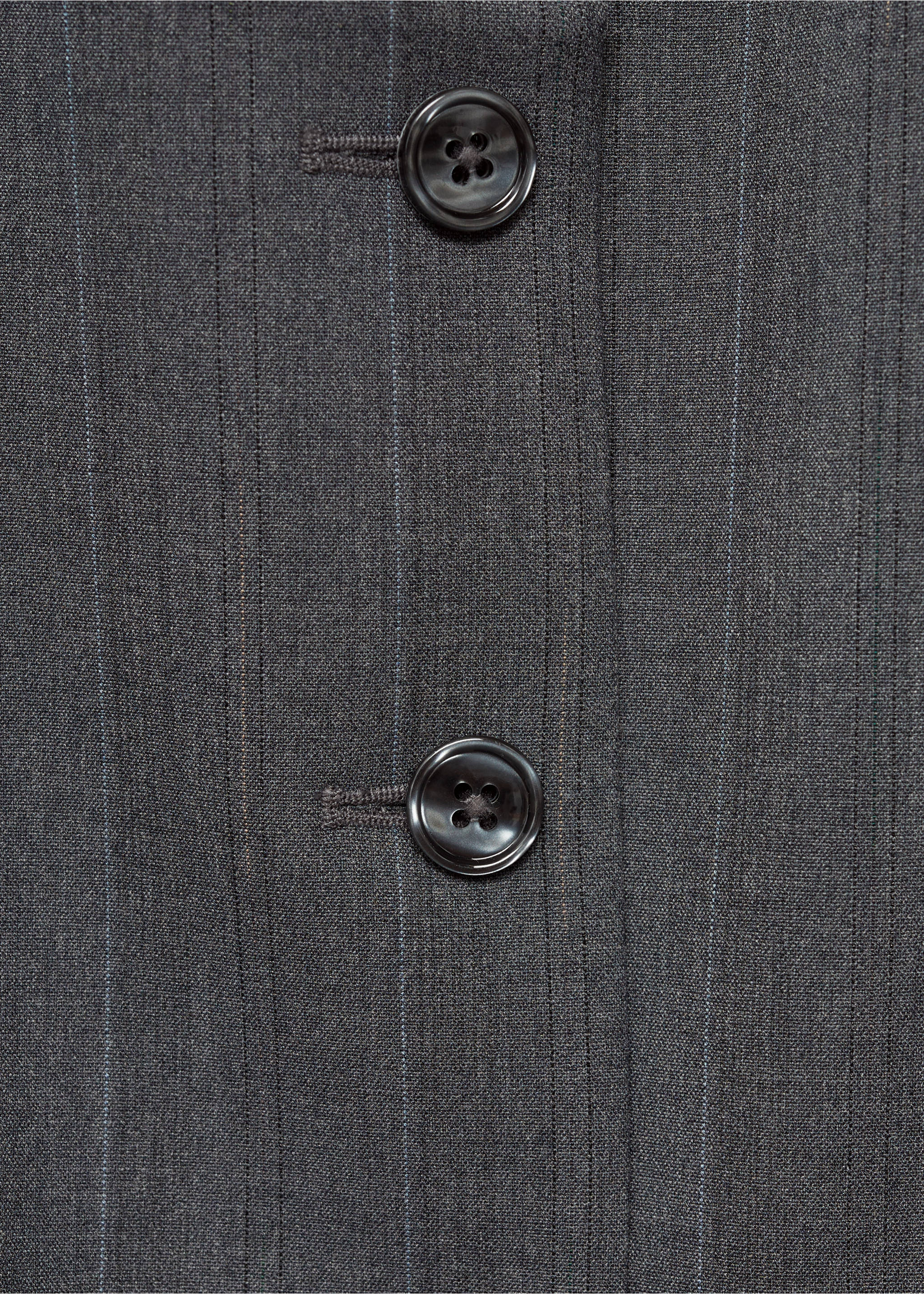 Pinstriped suit waistcoat - Details of the article 8, Grey. Ref: 77036725-00.