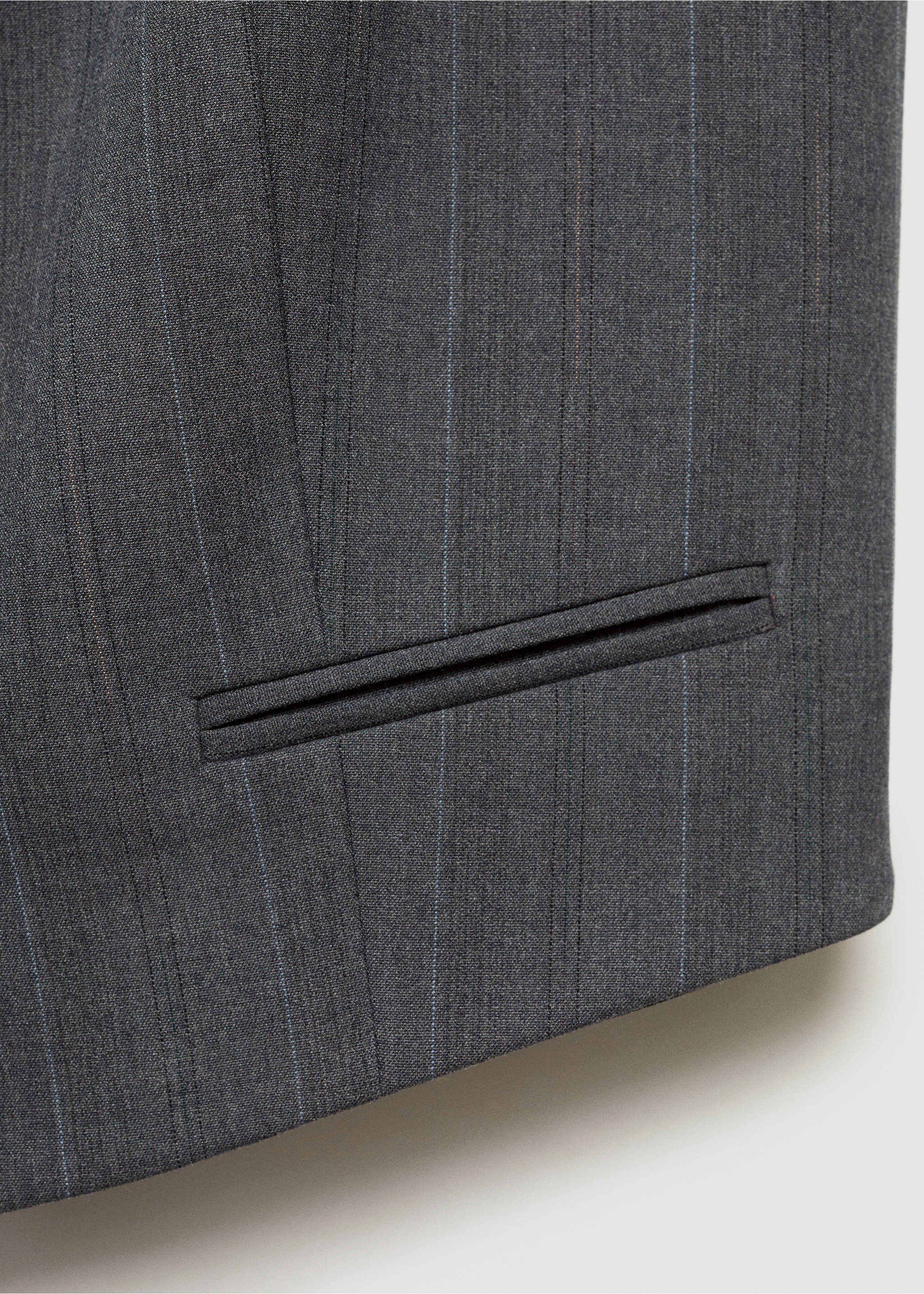 Pinstriped suit waistcoat - Details of the article 0, Grey. Ref: 77036725-00.