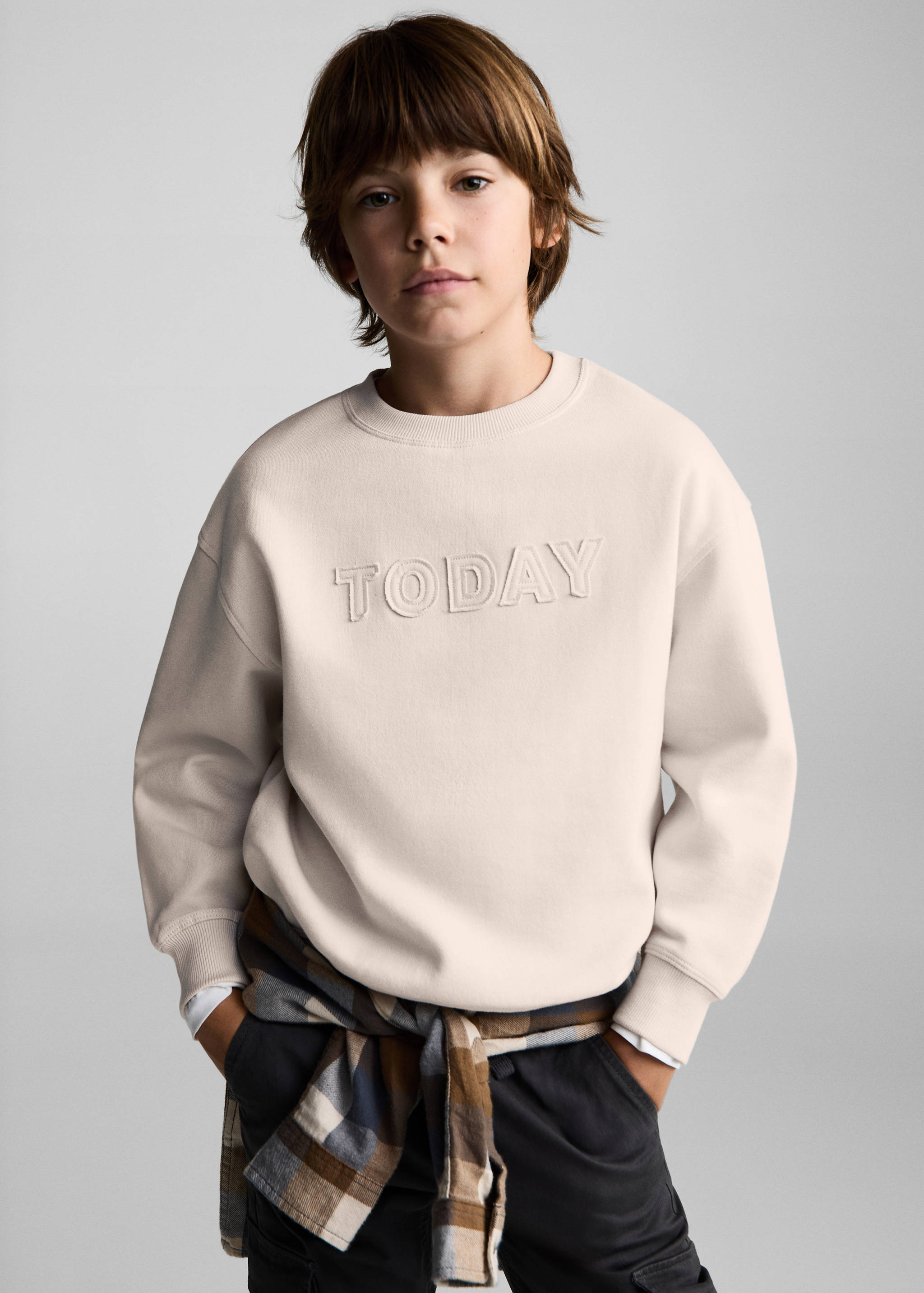 Embroidered message sweatshirt - Medium plane