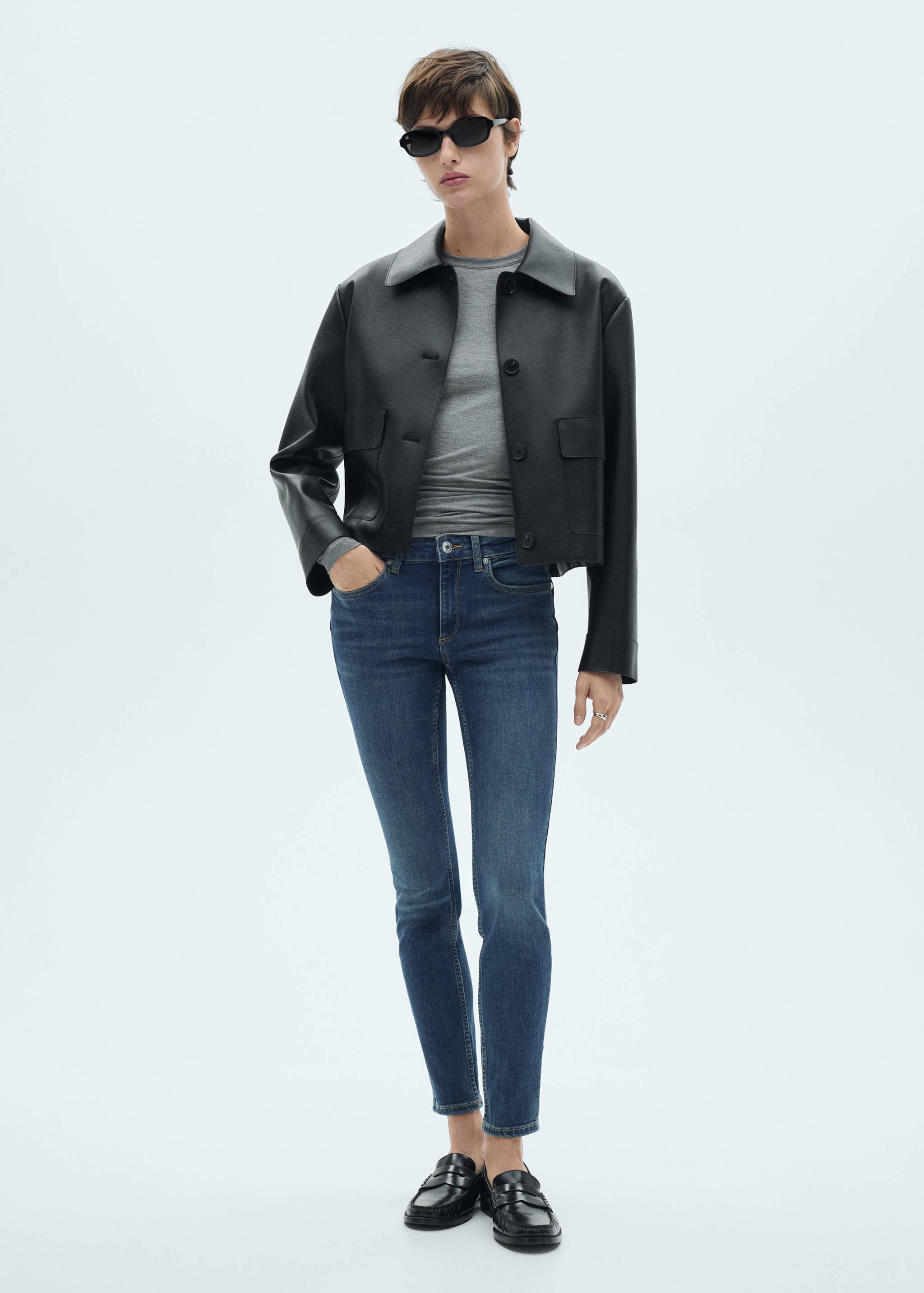 低腰提臀紧身牛仔裤 - null