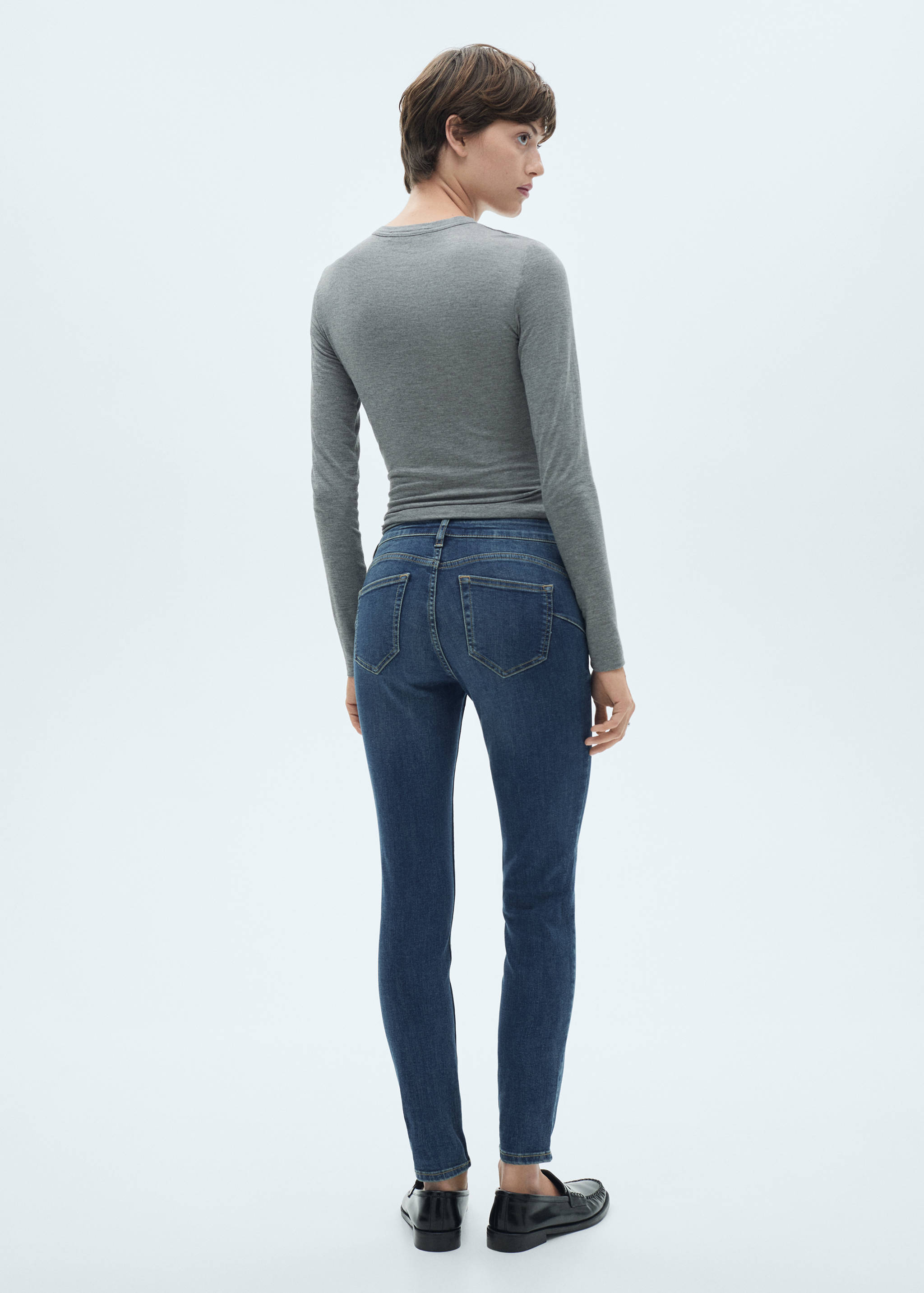 低腰提臀紧身牛仔裤 - null