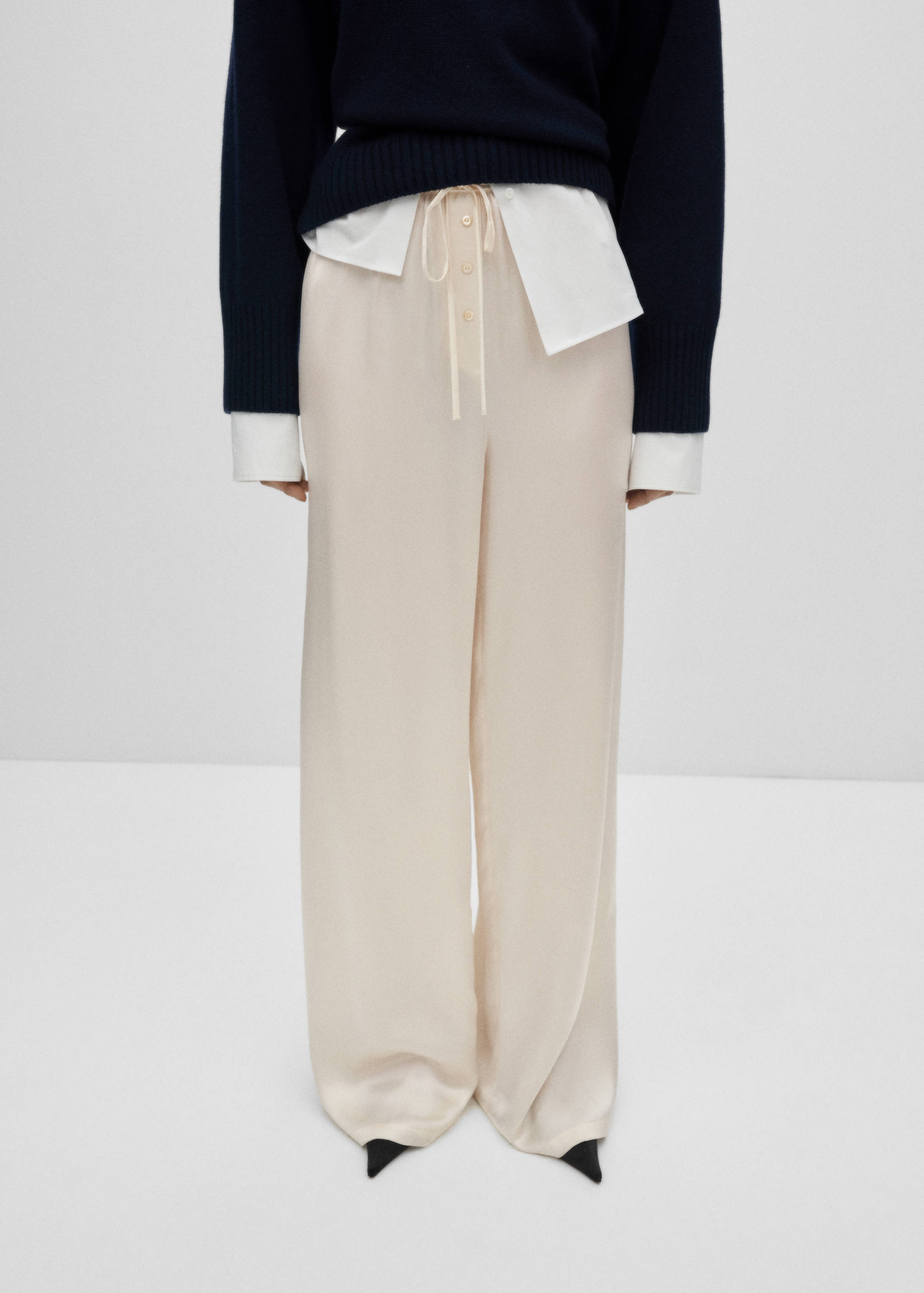 100% silk wide leg trousers - Medium plane