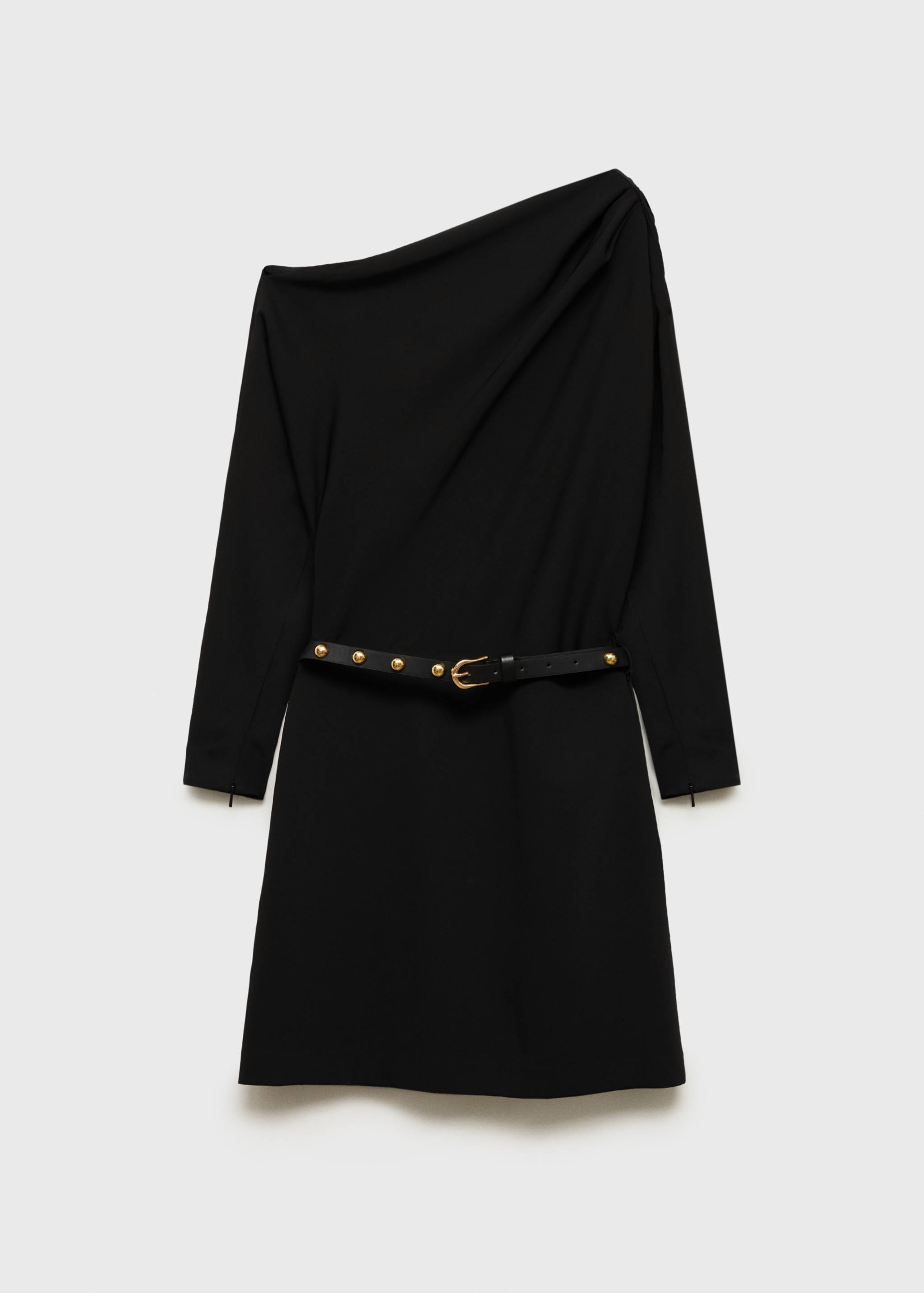 Асимметричное платье с ремнем - Изделие без модели