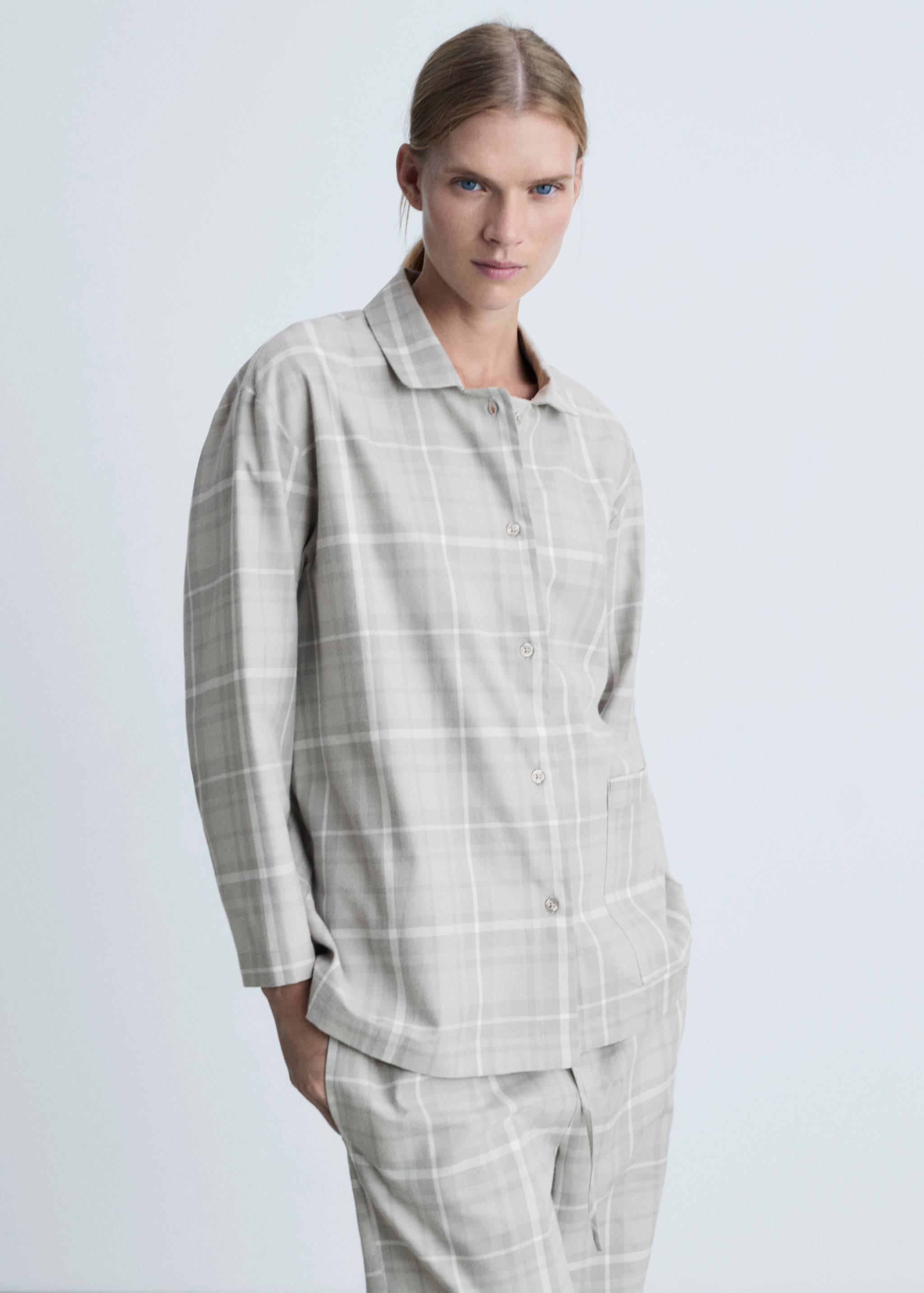 Camisa pijama franela cuadros - Detalle del artículo 2