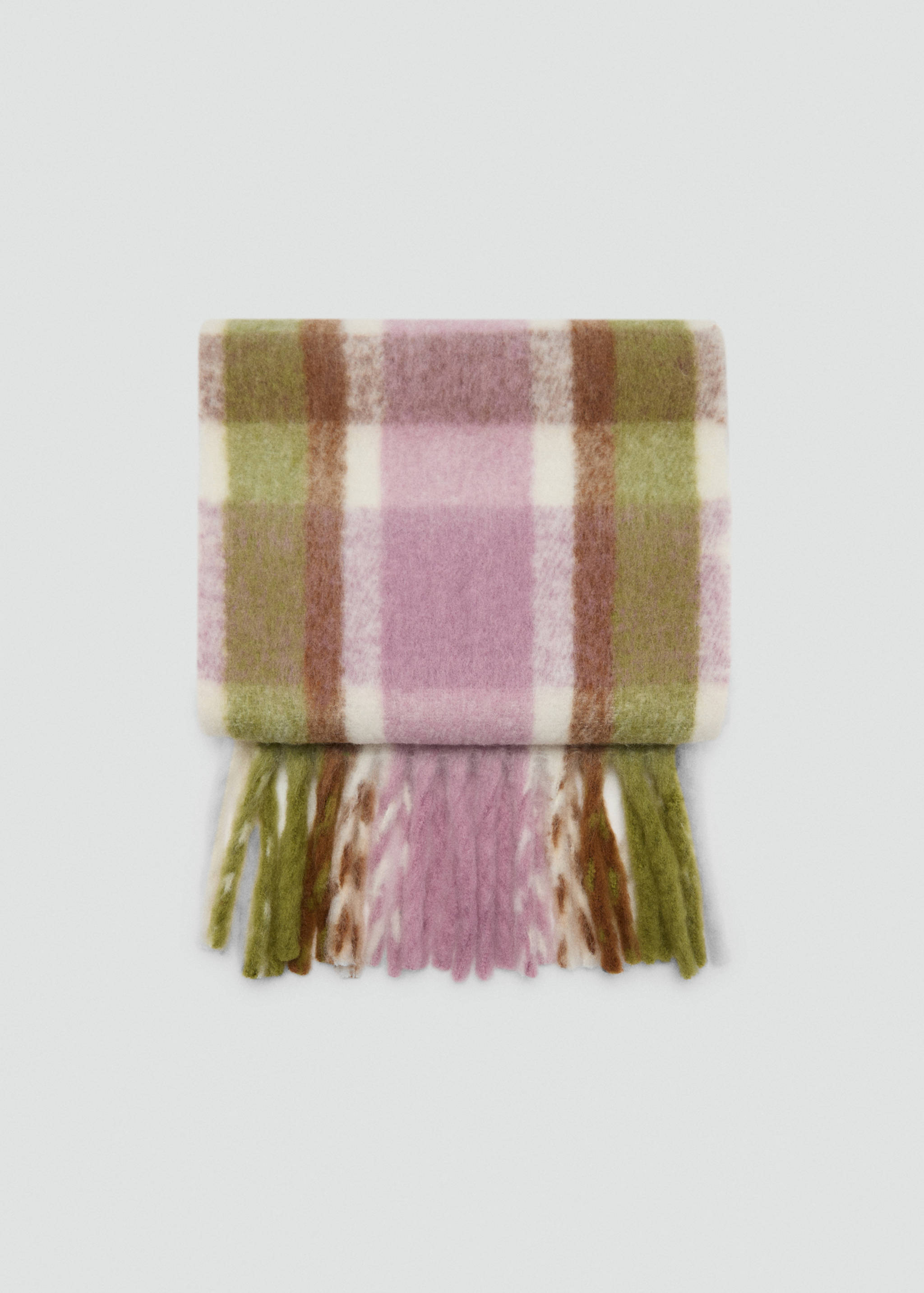 Check scarf with fringed ends - Article without model
