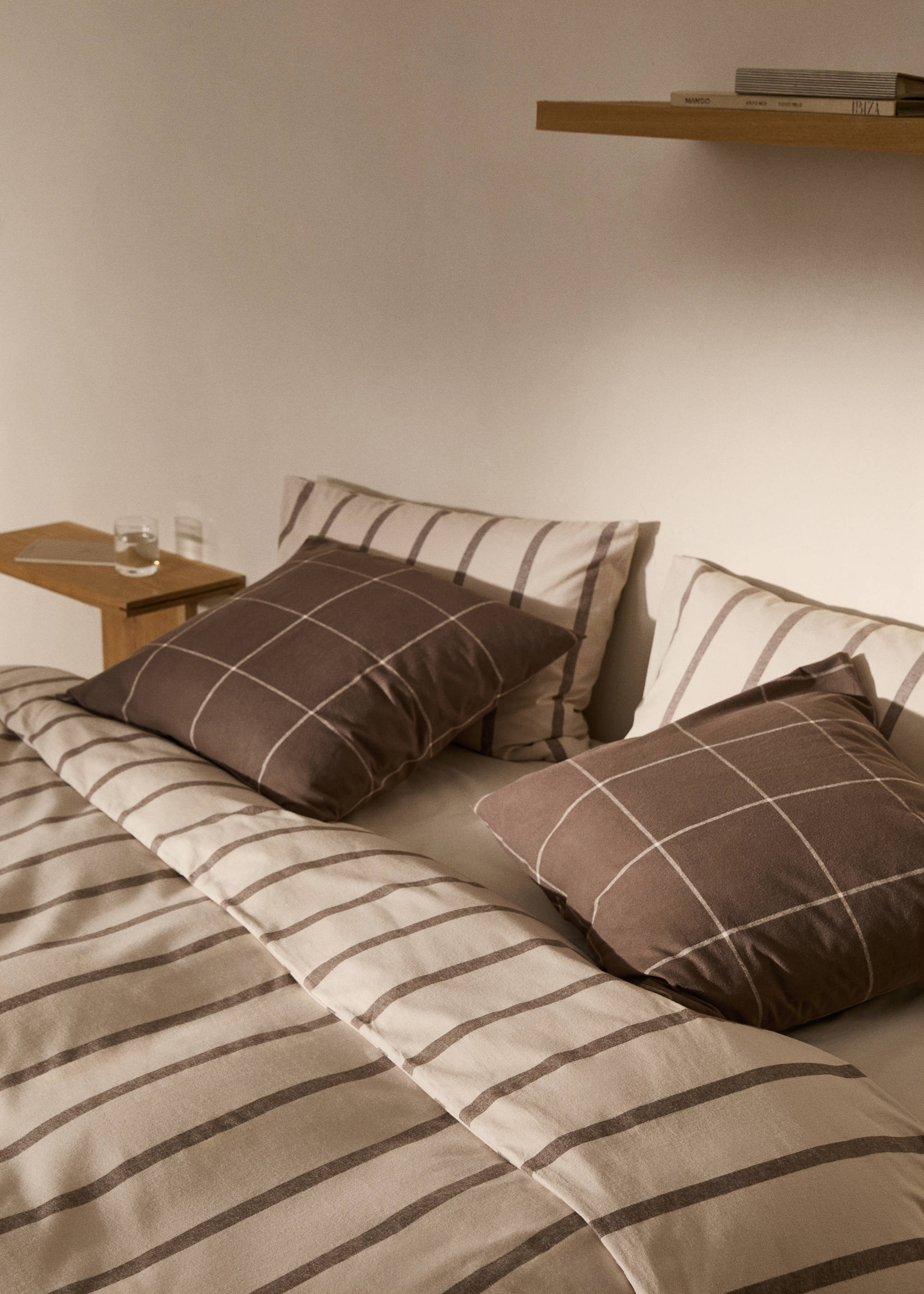 Gestreifter Bettbezug aus 100 % Baumwoll-Flanell für 90 cm Bett - Detail des Artikels 8