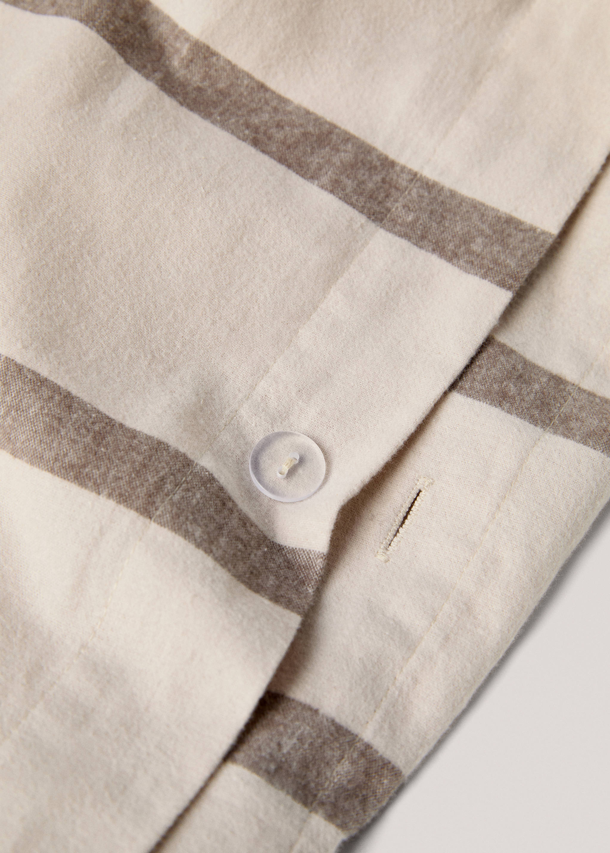 Gestreifter Bettbezug aus 100 % Baumwoll-Flanell für 90 cm Bett - Detail des Artikels 1